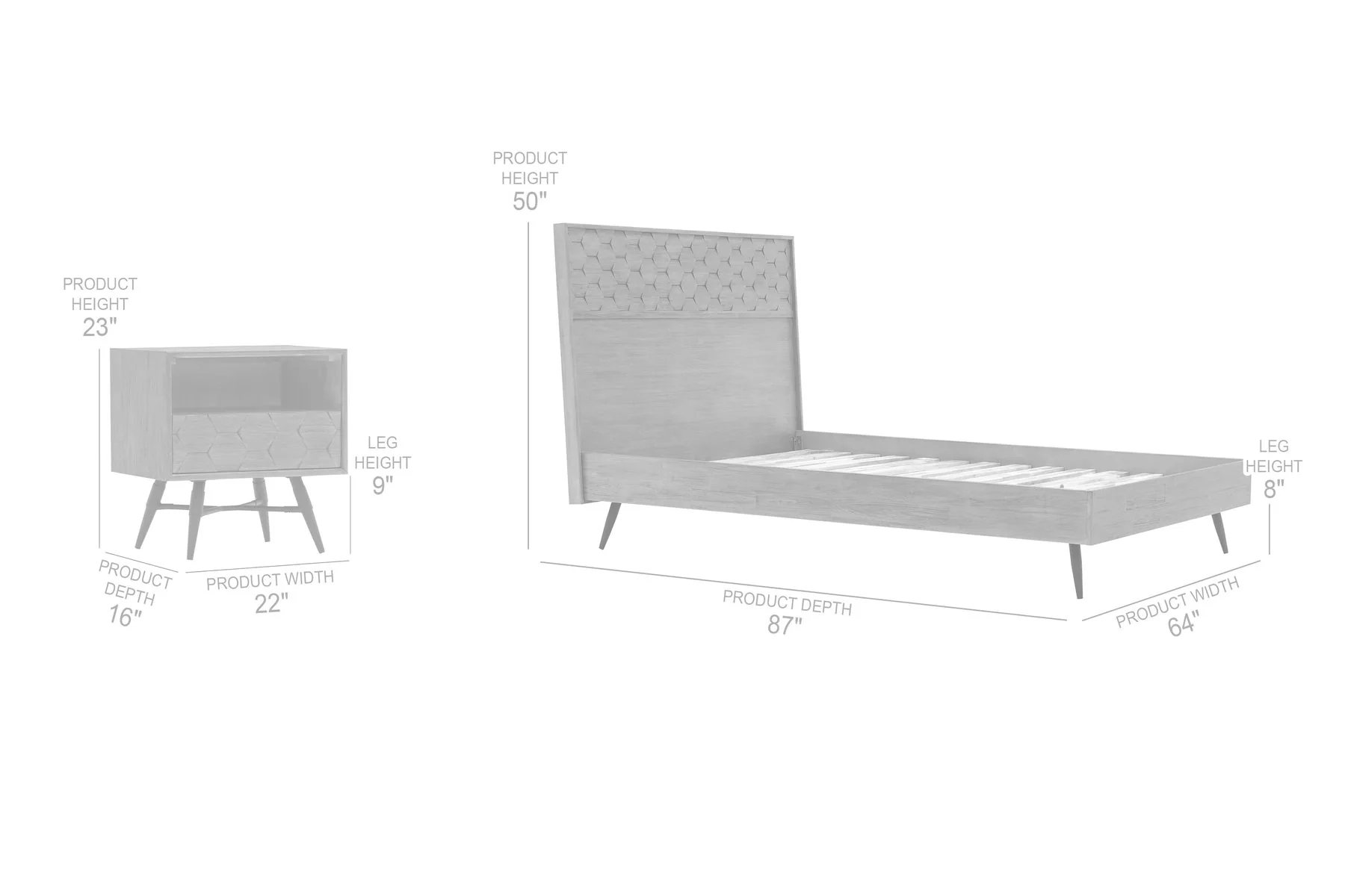 Makena 3 Piece Queen Bedroom Set in Gray Acacia Wood - Image 8
