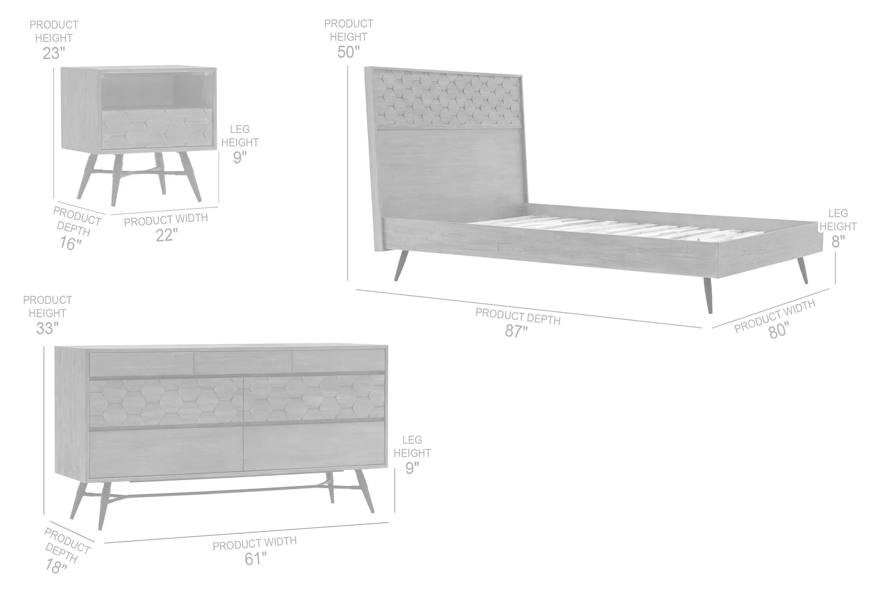 Makena 4 Piece King Bedroom Set in Gray Acacia Wood - Image 10