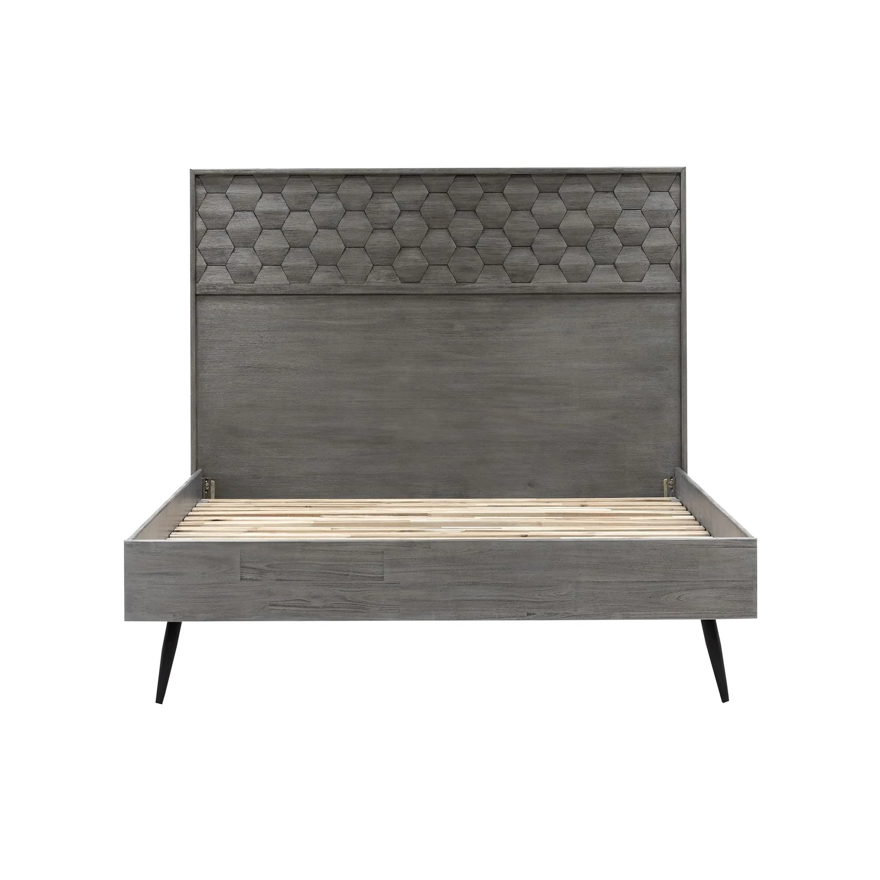 Makena 4 Piece Queen Bedroom Set in Gray Acacia Wood - Image 2