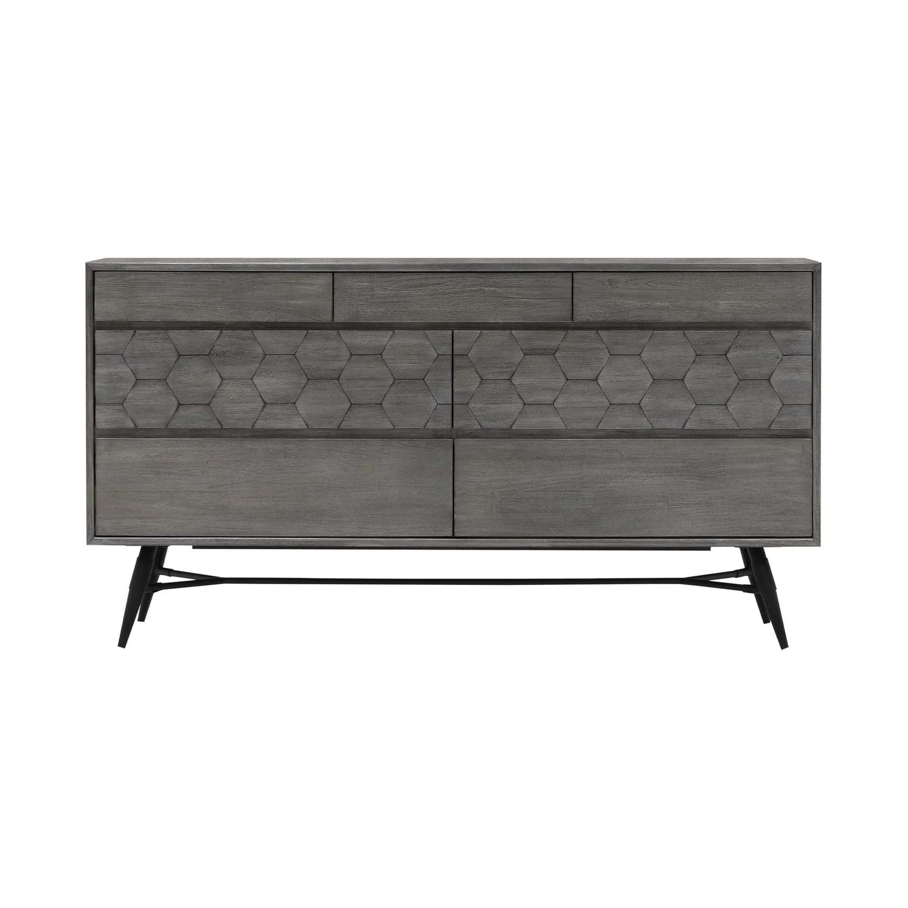 Makena 4 Piece Queen Bedroom Set in Gray Acacia Wood - Image 4