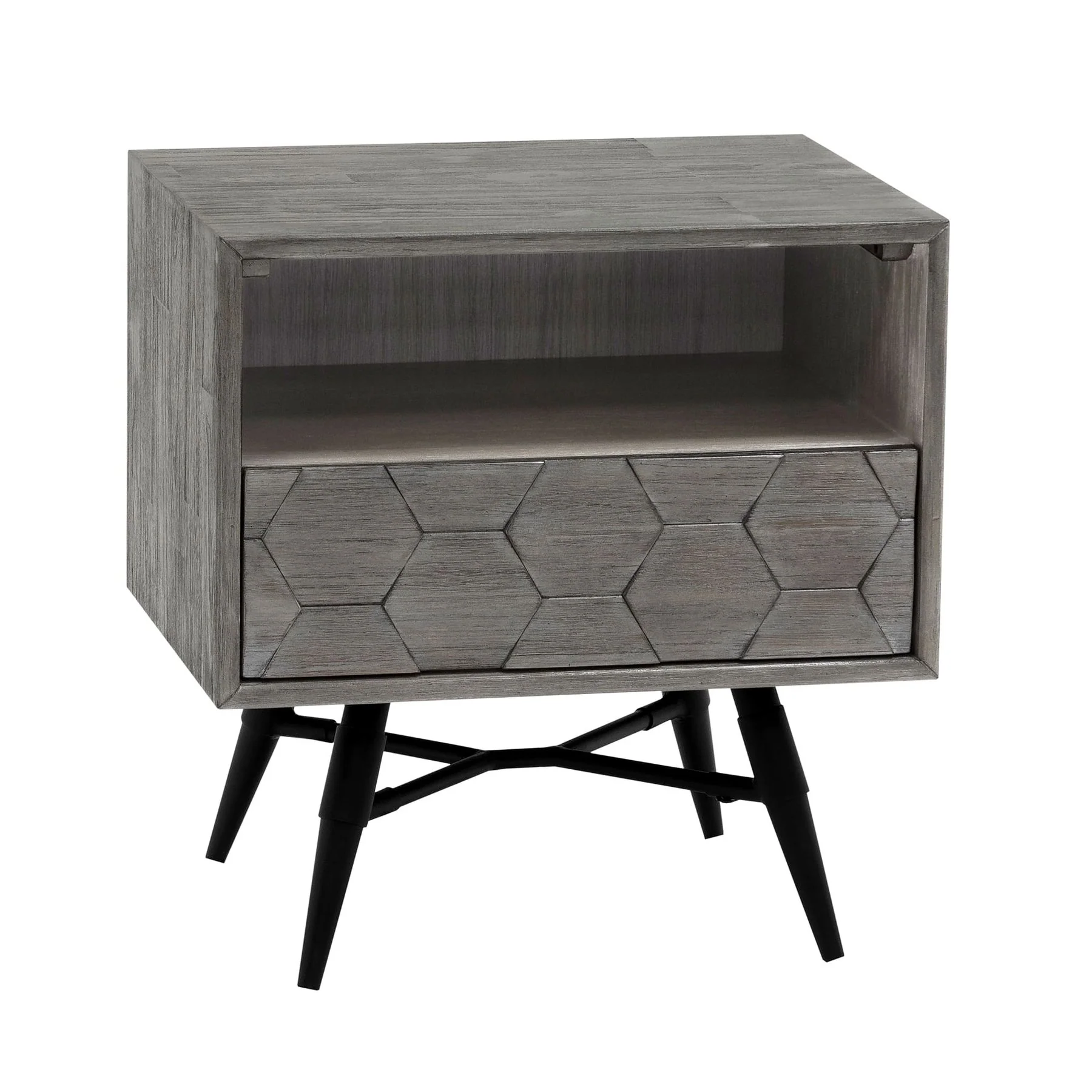 Makena 4 Piece Queen Bedroom Set in Gray Acacia Wood - Image 7