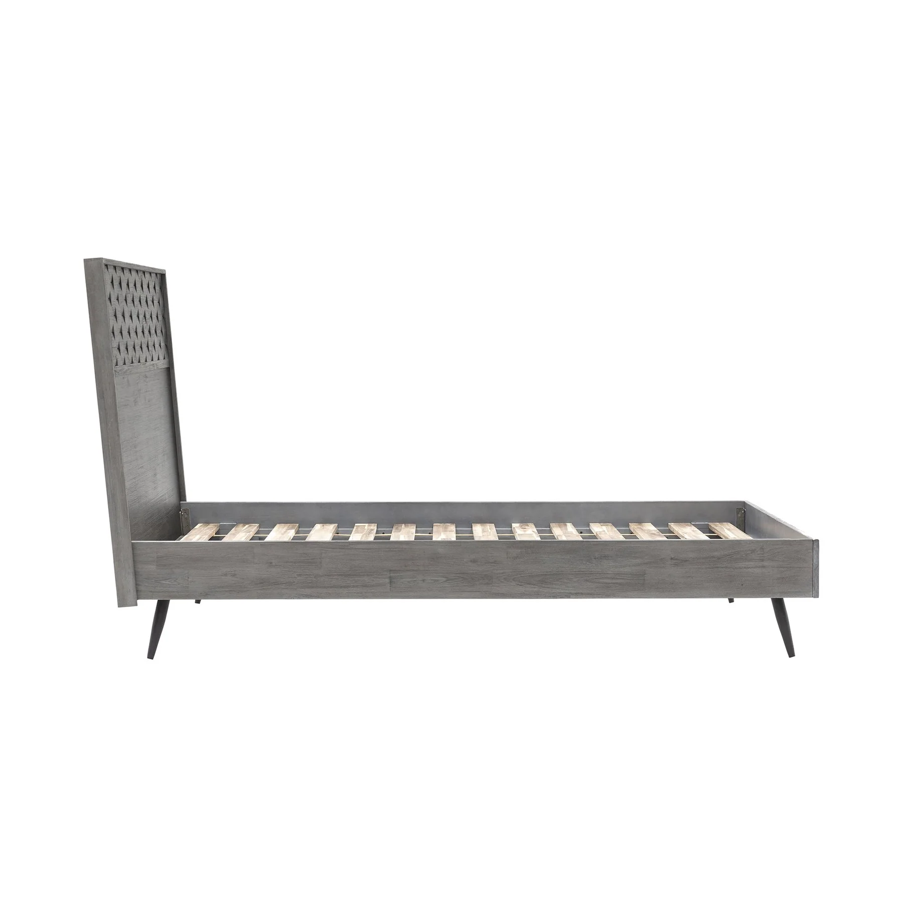 Makena Queen Platform Bed Frame in Gray Acacia Wood - Image 3
