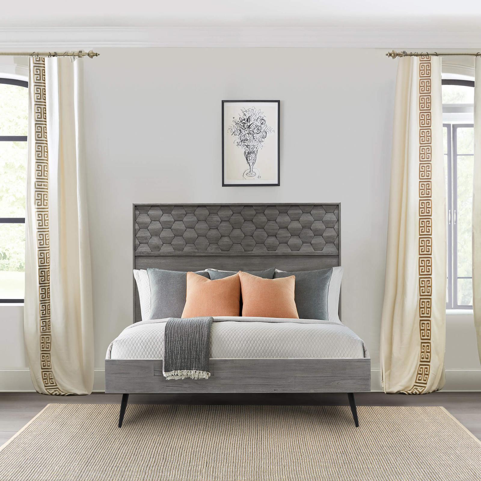 Makena Queen Platform Bed Frame in Gray Acacia Wood - Image 6