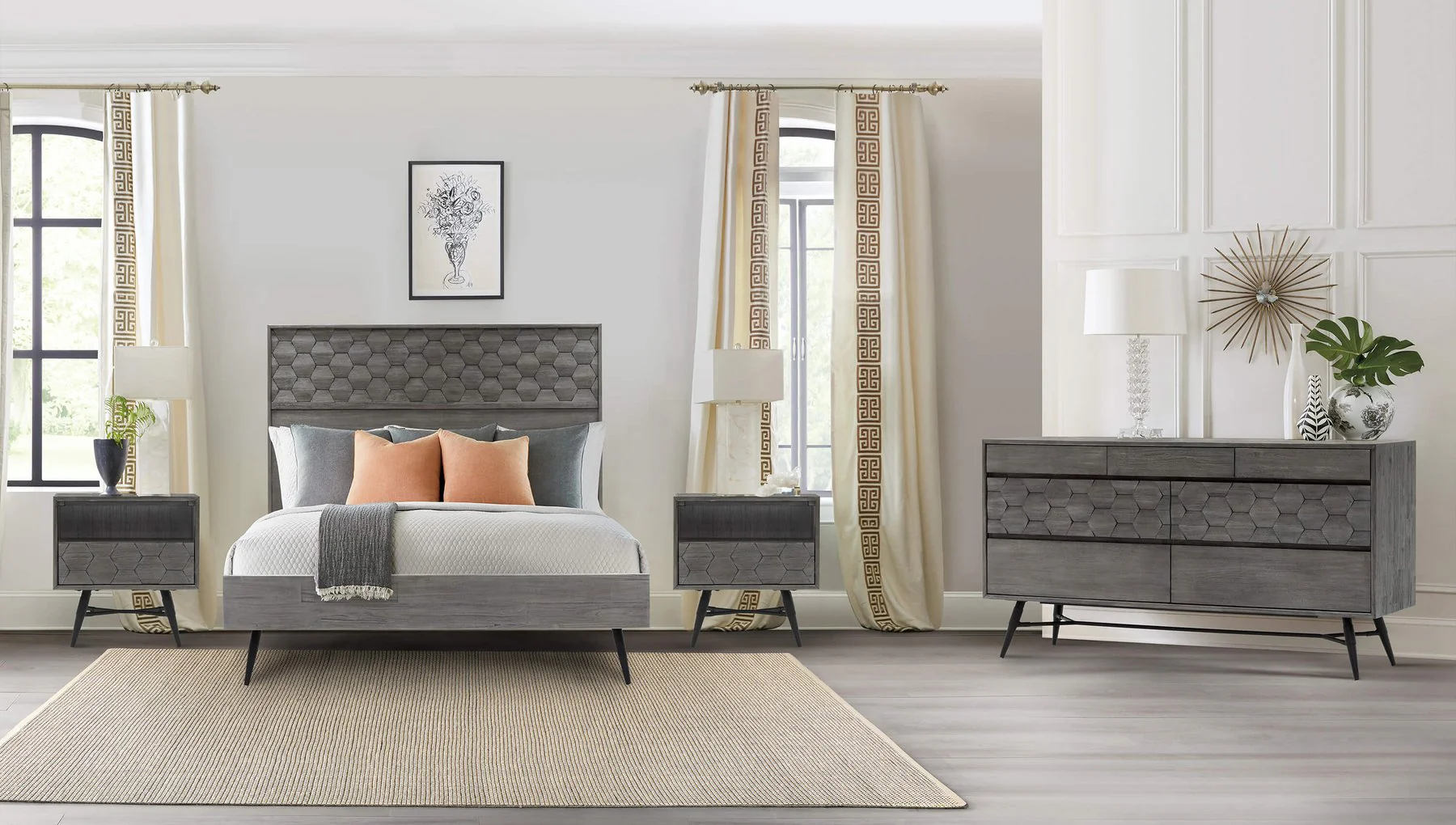 Makena Queen Platform Bed Frame in Gray Acacia Wood - Image 7