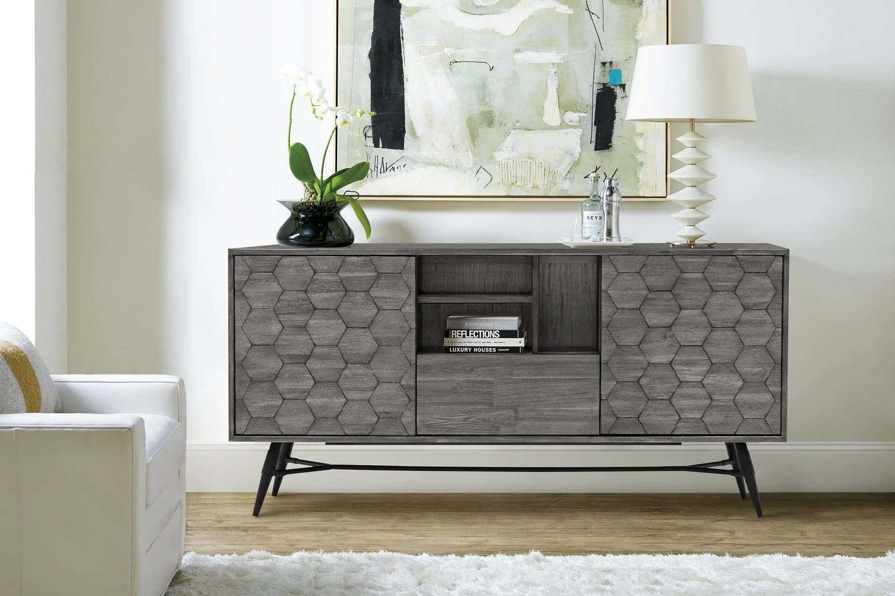 Makena Sideboard Buffet in Gray Acacia Wood - Image 7