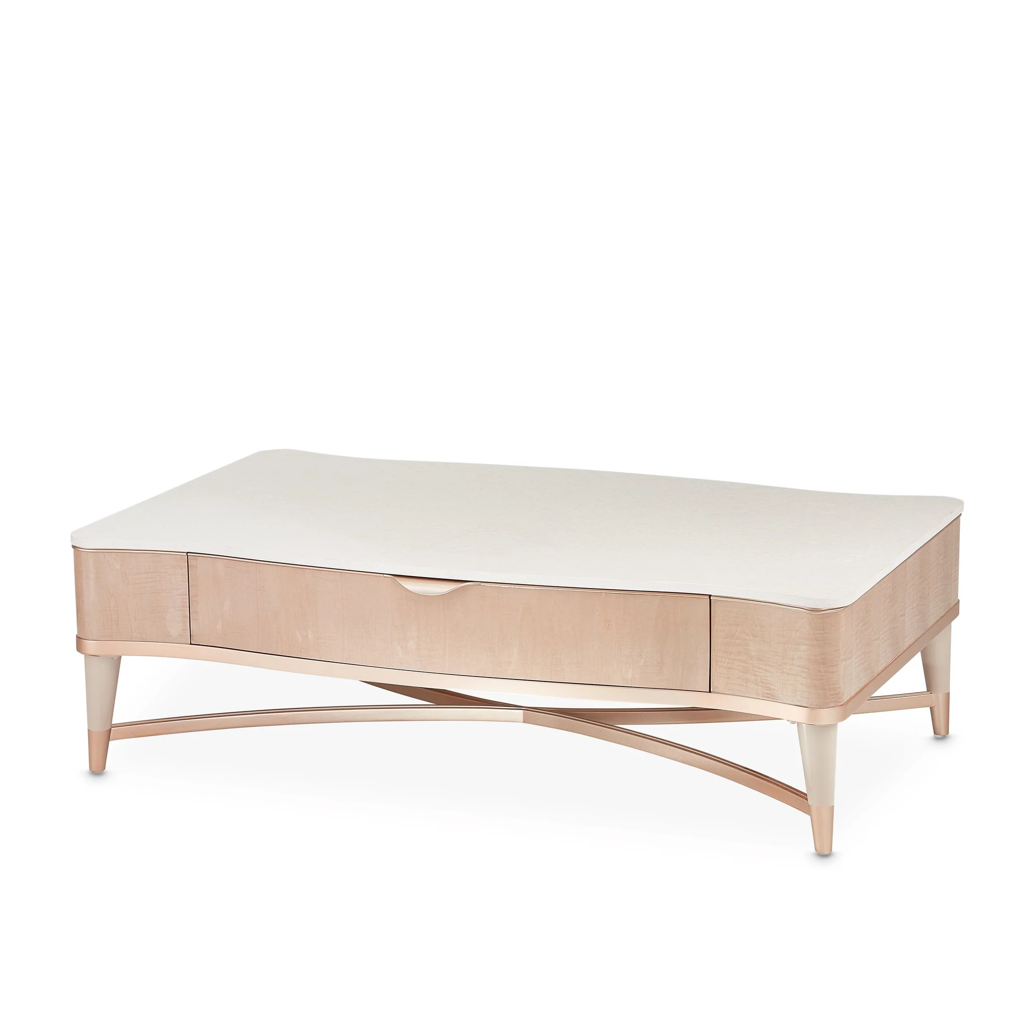 Malibu Crest Rectangular Cocktail Table - Blush - Image 16