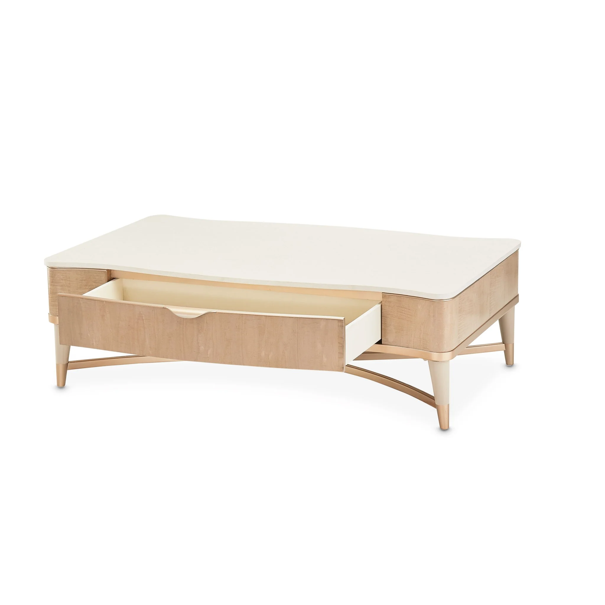 Malibu Crest Rectangular Cocktail Table - Blush - Image 9