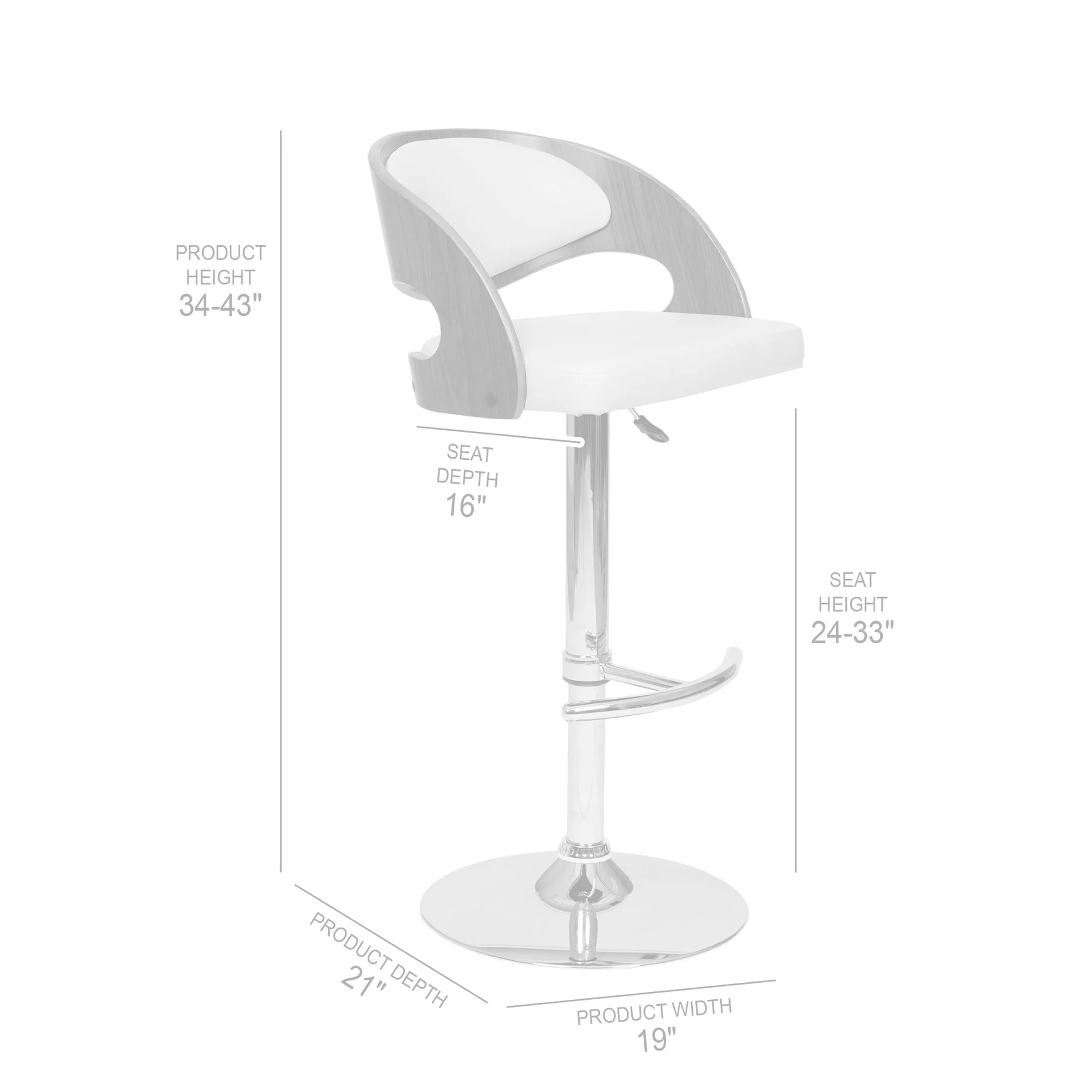 Malibu Swivel Barstool In Cream PU/ Walnut Veneer and Chrome Base - Image 4