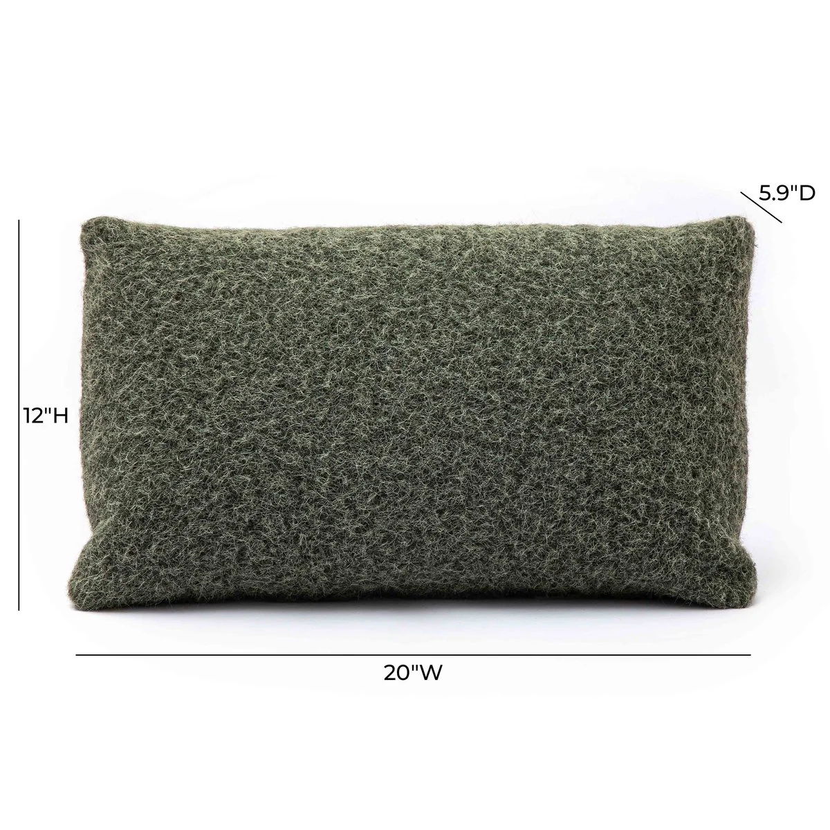 Malolo Green Long Mohair 20 x 12 inch Rectangular Vegan-Down Pillow - Image 16