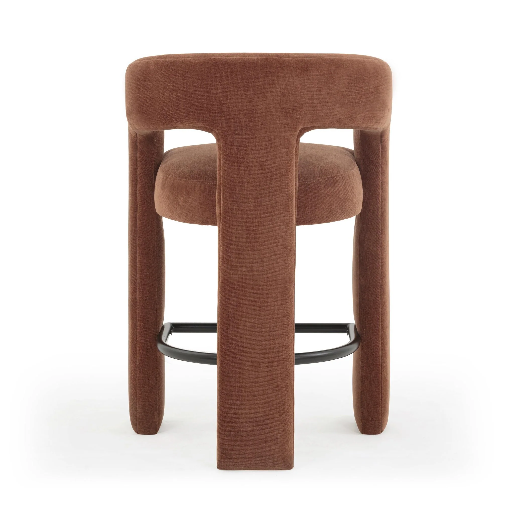 Malone Rust Red Performance Chenille Counter Stool - Image 4