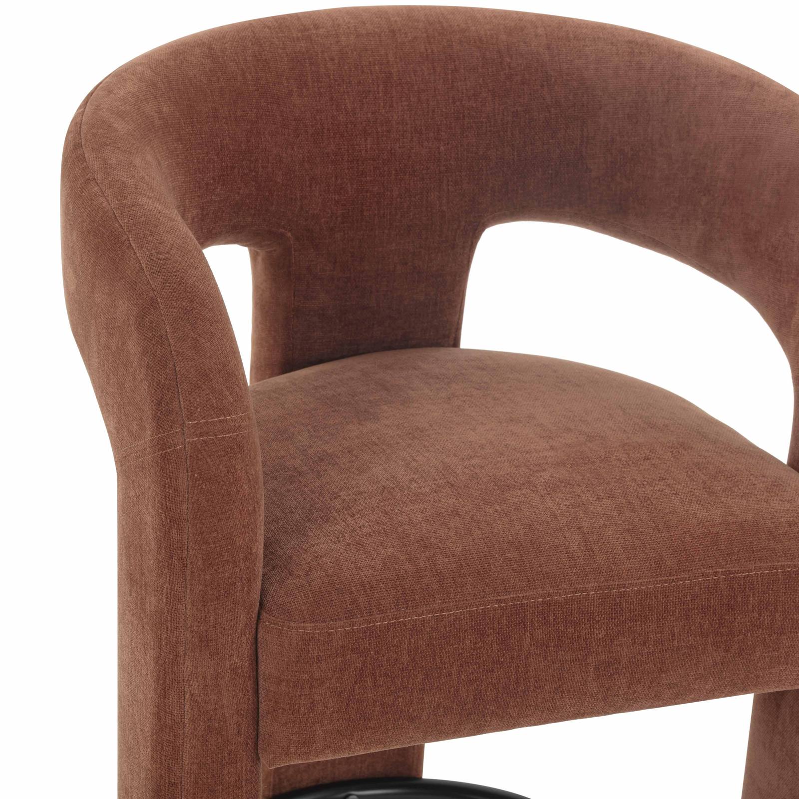Malone Rust Red Performance Chenille Counter Stool - Image 5