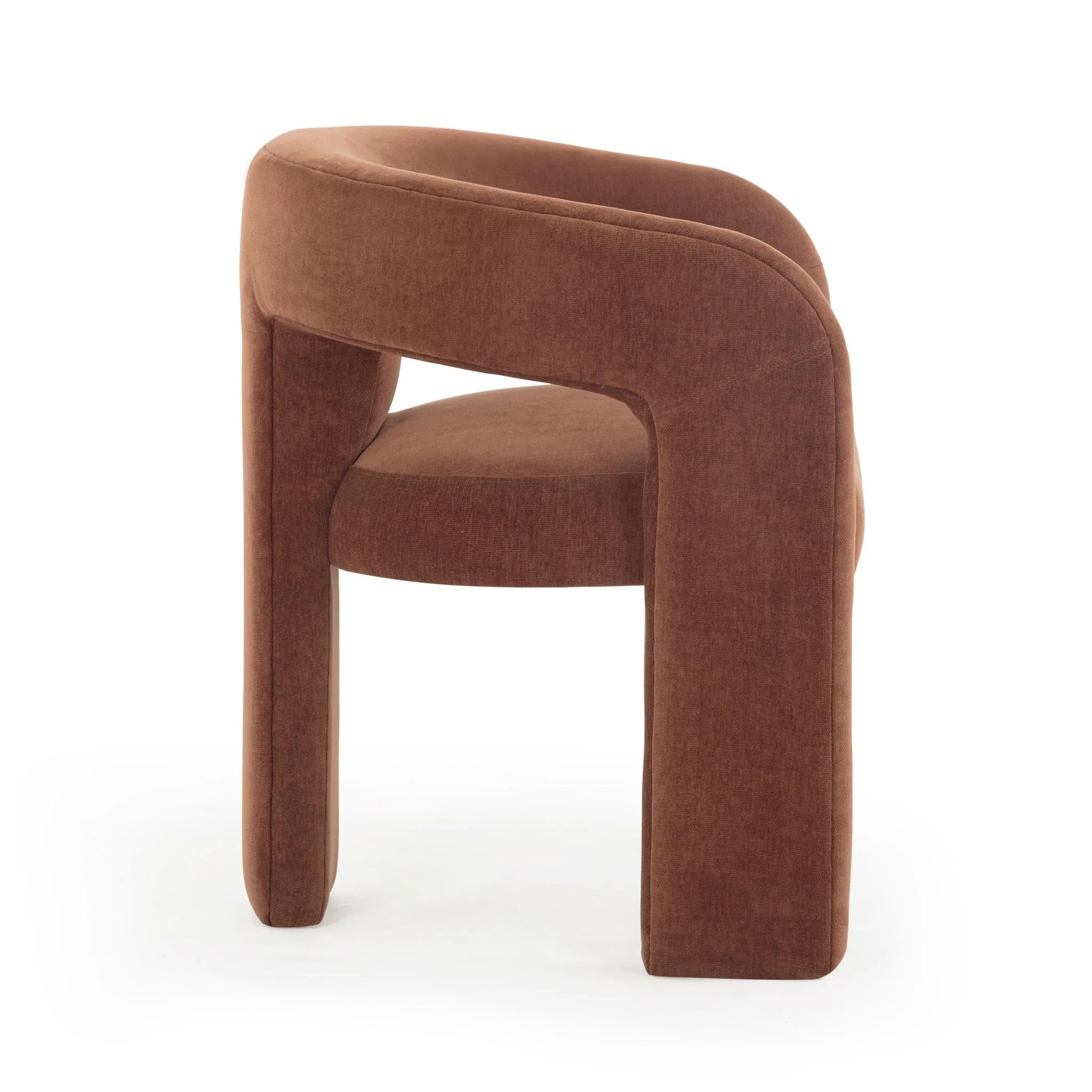 Malone Rust Red Performance Chenille Dining Chair - Image 3