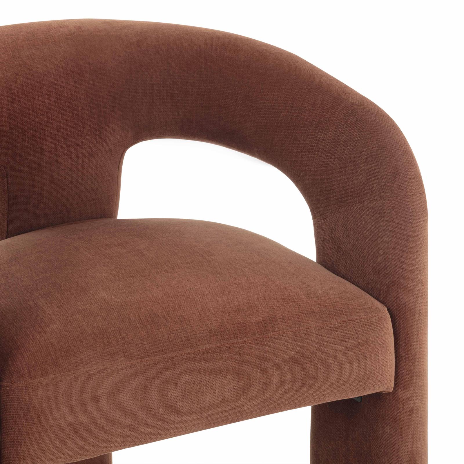 Malone Rust Red Performance Chenille Dining Chair - Image 5