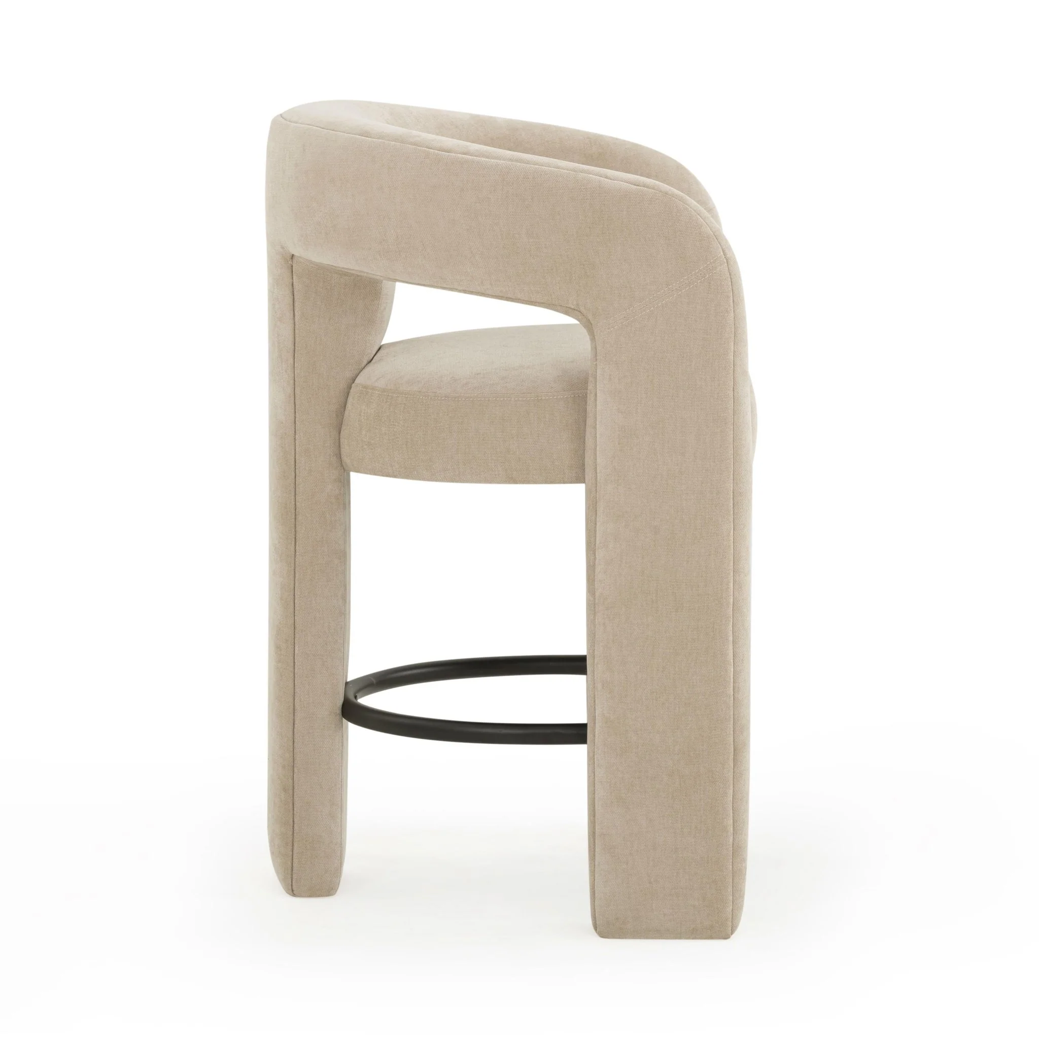 Malone Taupe Performance Chenille Counter Stool - Image 3