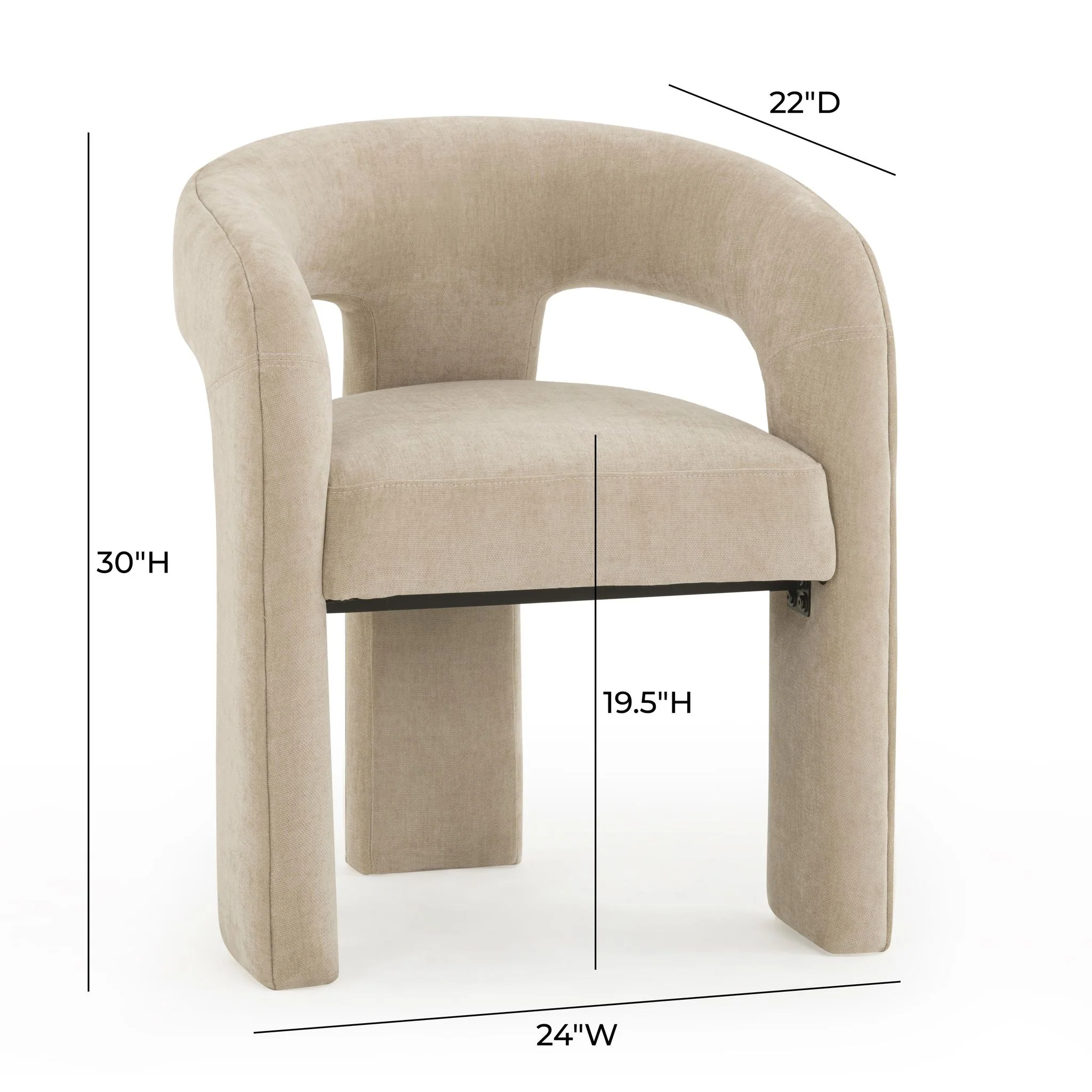 Malone Taupe Performance Chenille Dining Chair - Image 6