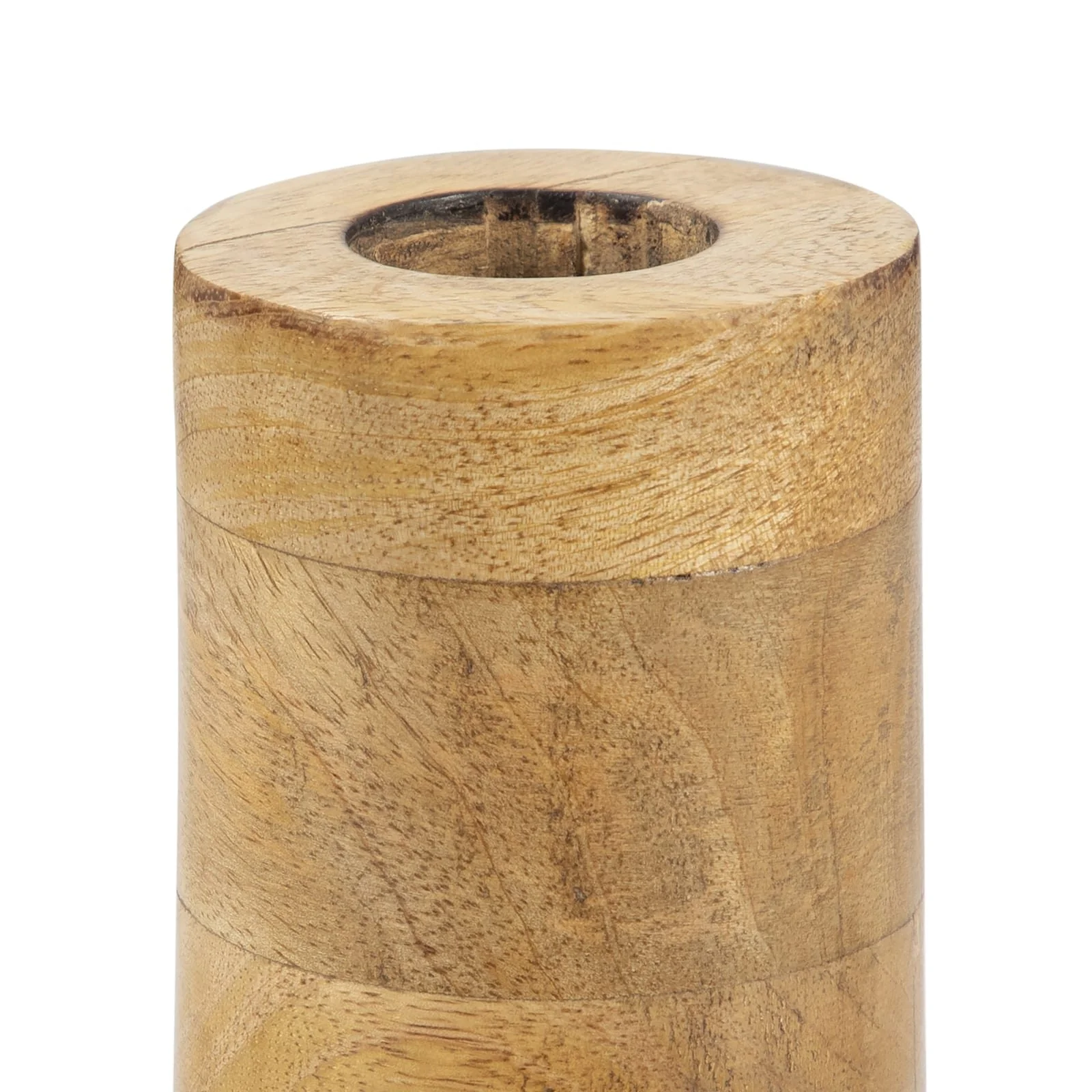 Mango Wood, 11" 2-tone Vase, Brown/black - Image 4