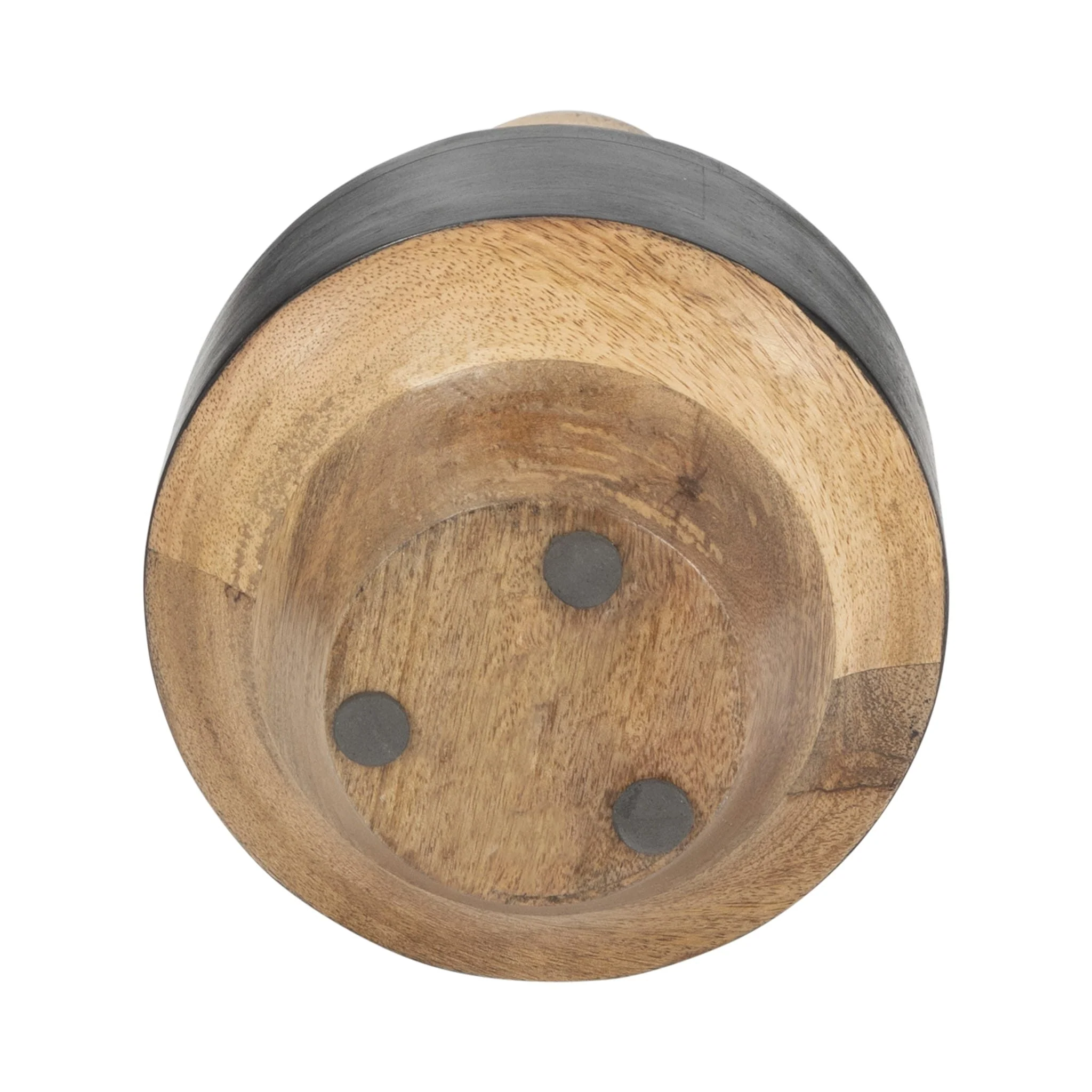 Mango Wood, 11" 2-tone Vase, Brown/black - Image 6