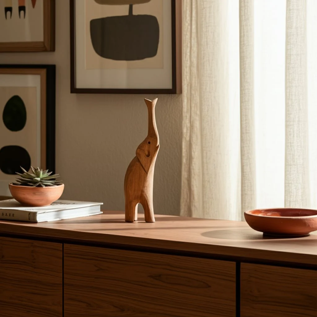 Mango Wood, 15" Skinny Elephant, Brown - Image 10