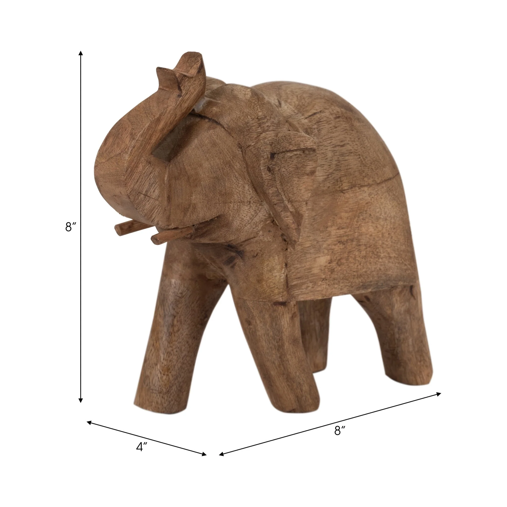 Mango Wood, 8" Elephant, Brown - Image 9