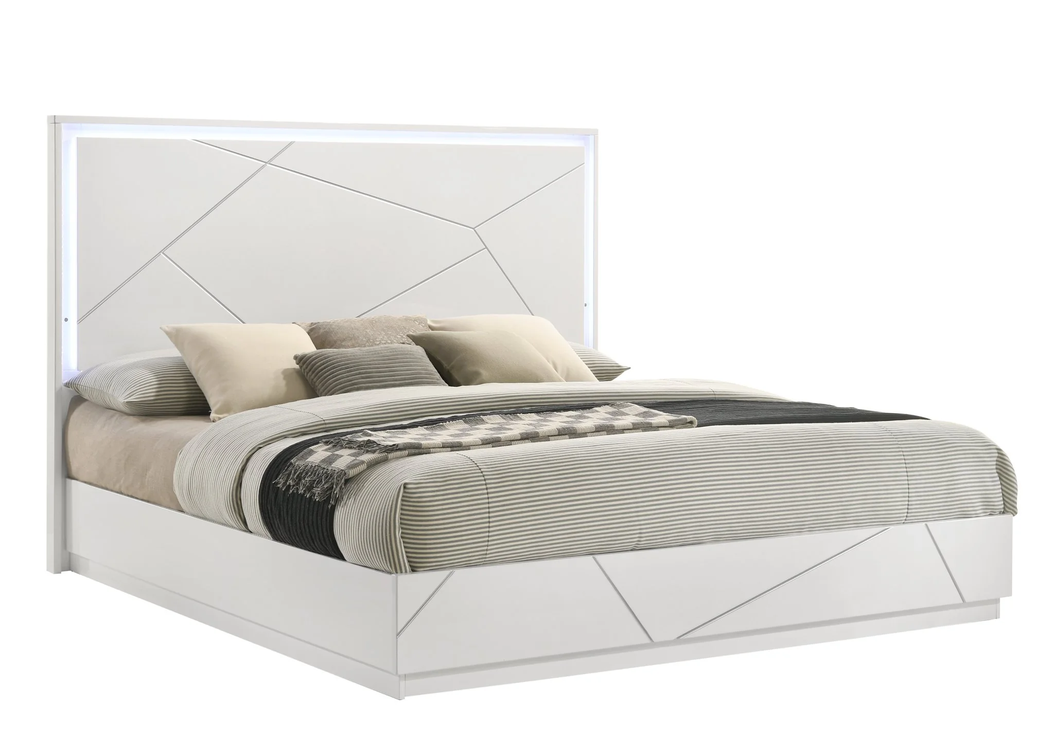 Manhattan King 4PC Bedroom Set White - Image 2