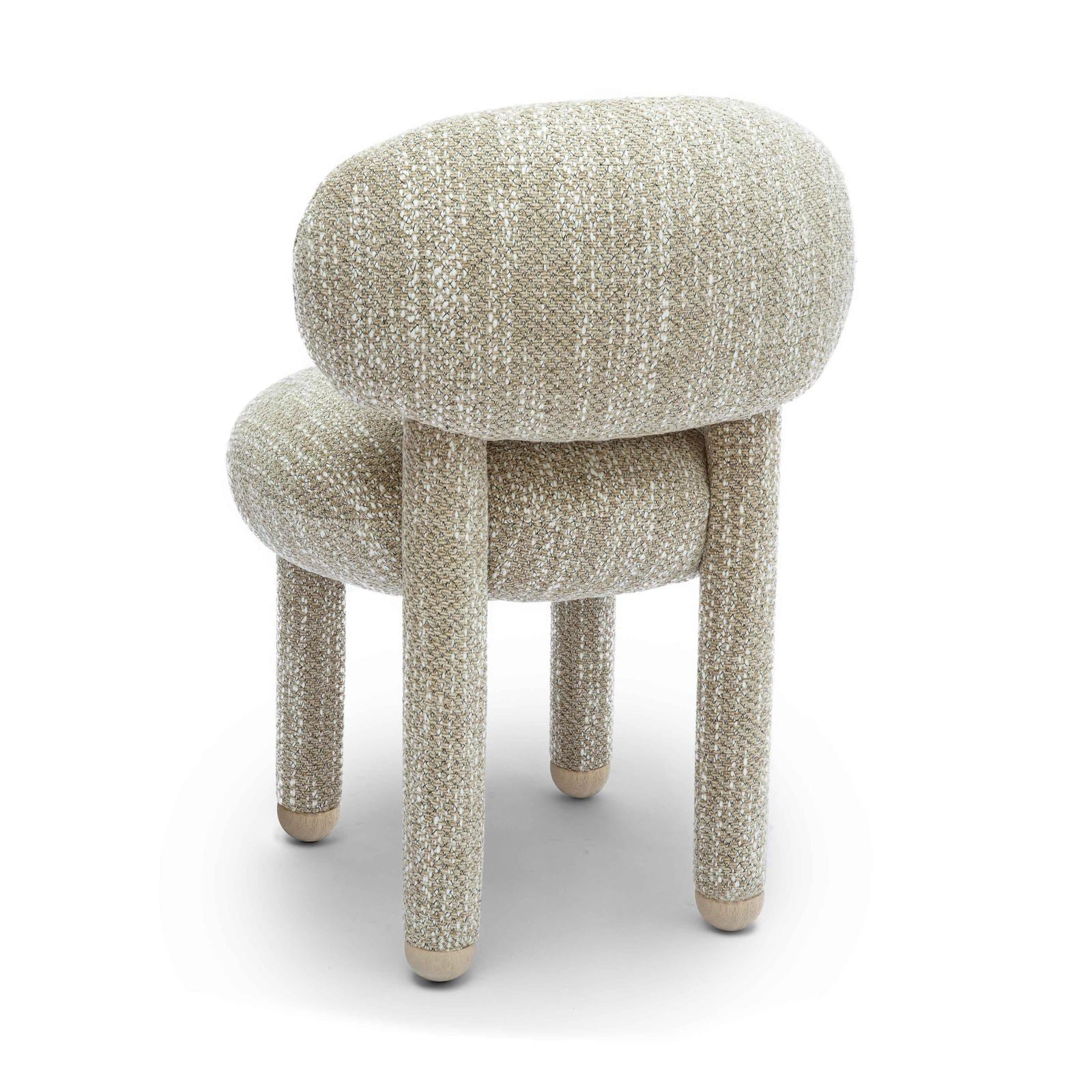 Manu Beige Nubby Performance Fabric Side Chair - Image 4