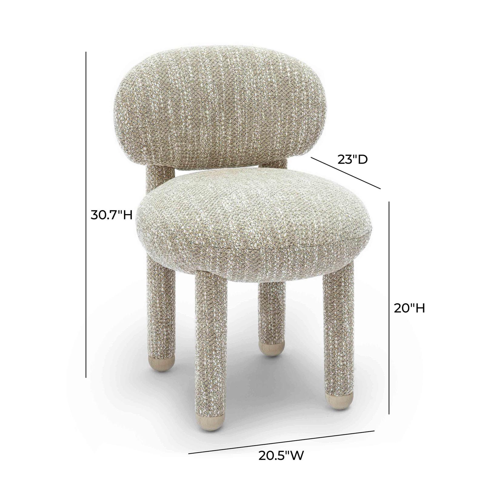 Manu Beige Nubby Performance Fabric Side Chair - Image 6