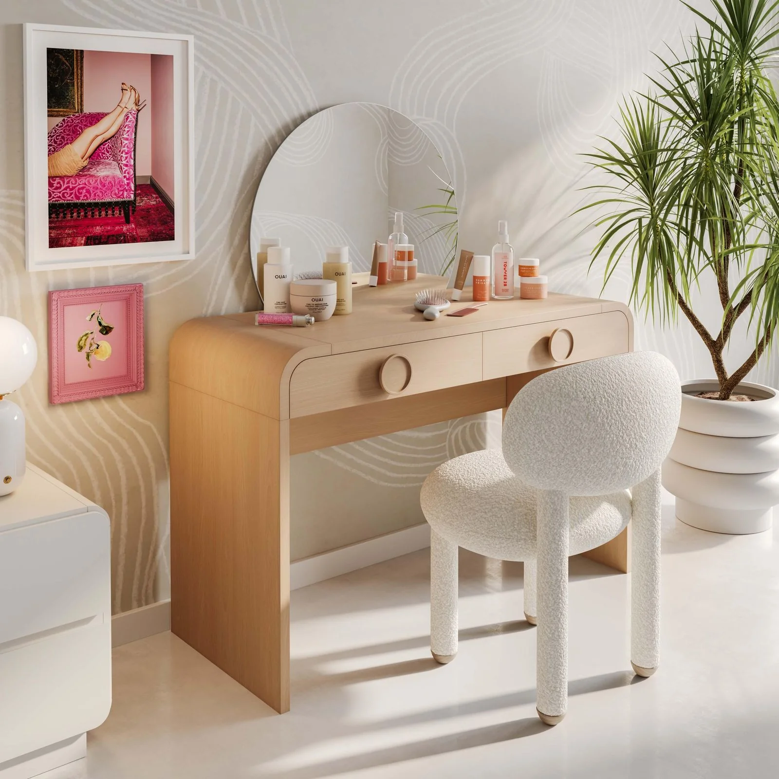 Manu Cream Performance Boucle Side Chair - Image 8