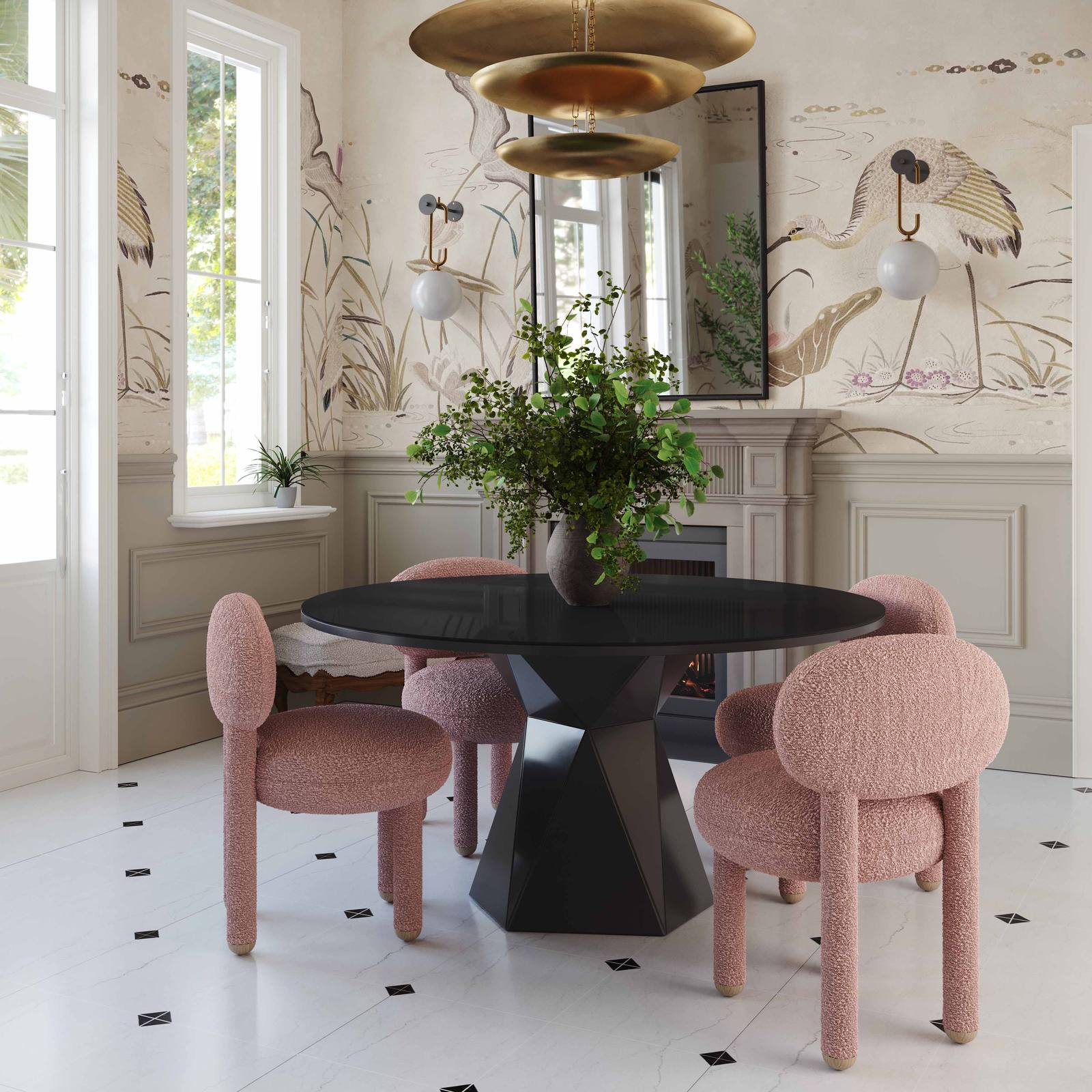 Manu Rose Pink Performance Boucle Side Chair - Image 2