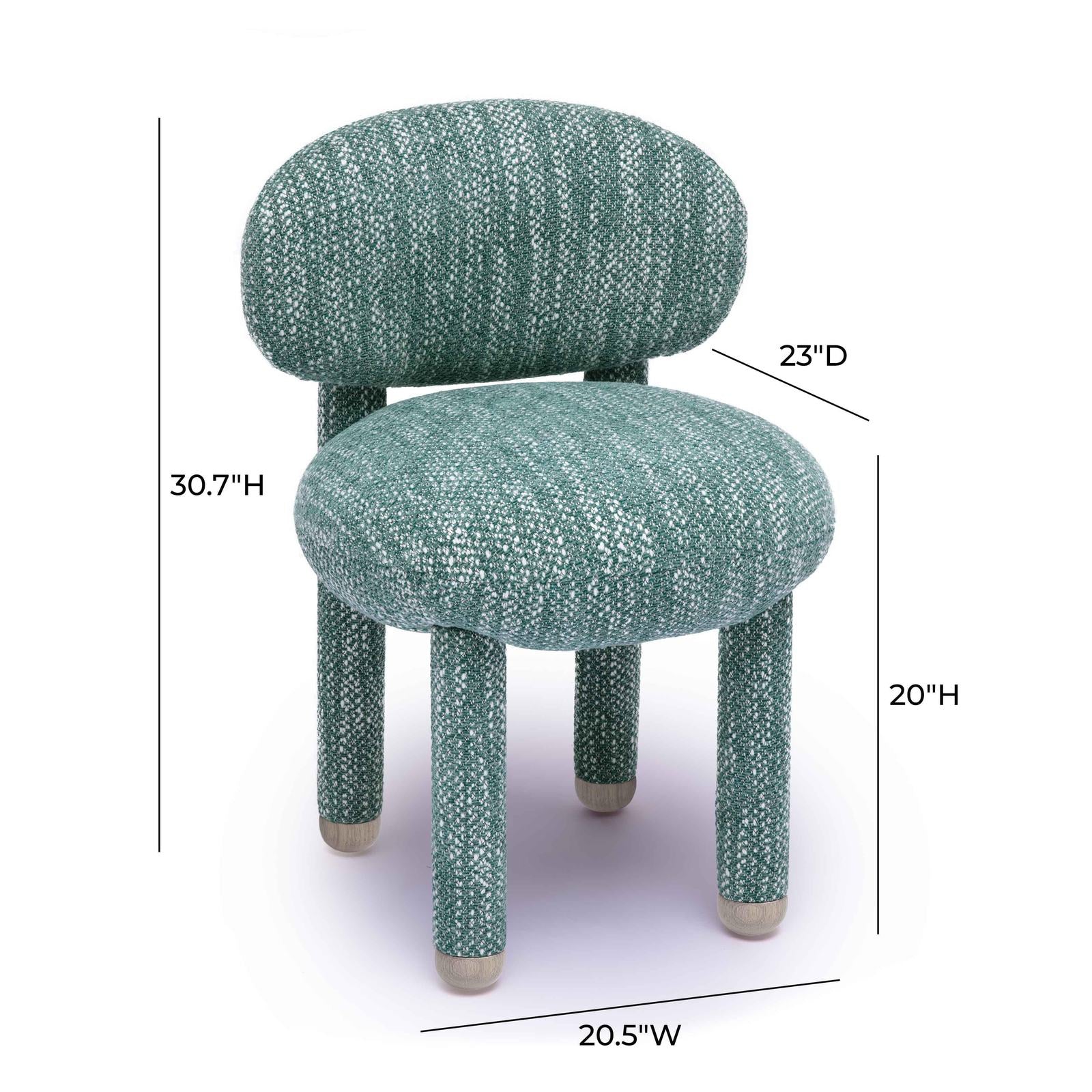 Manu Teal Nubby Performance Fabric Side Chair - Image 6