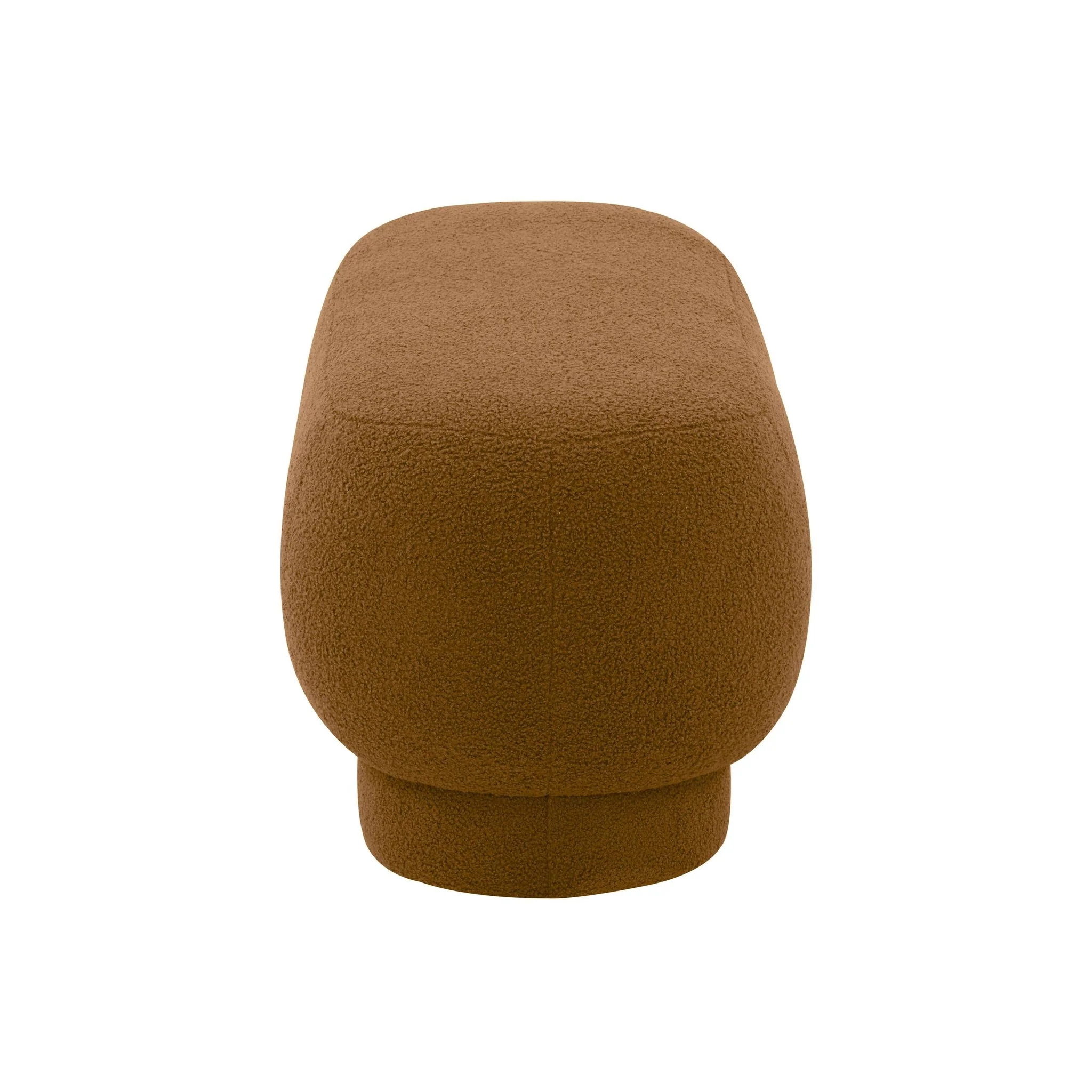 Mara Cinnamon Brown Vegan Shearling Ottoman - Image 5