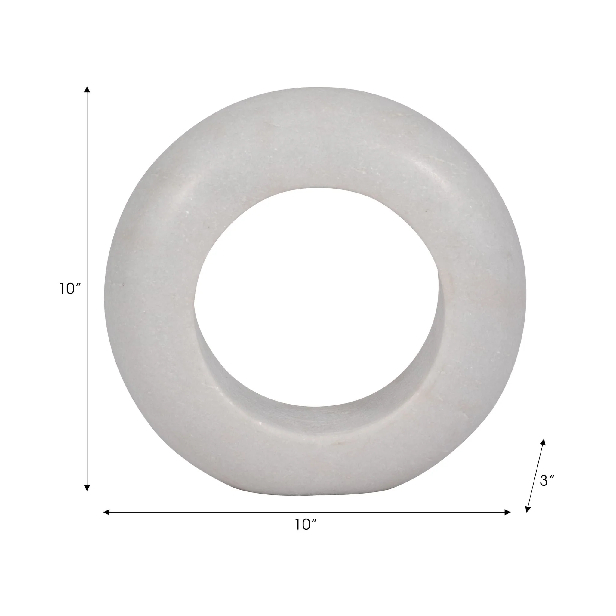 Marble, 10" Ring Tabletop Decor, White - Image 8