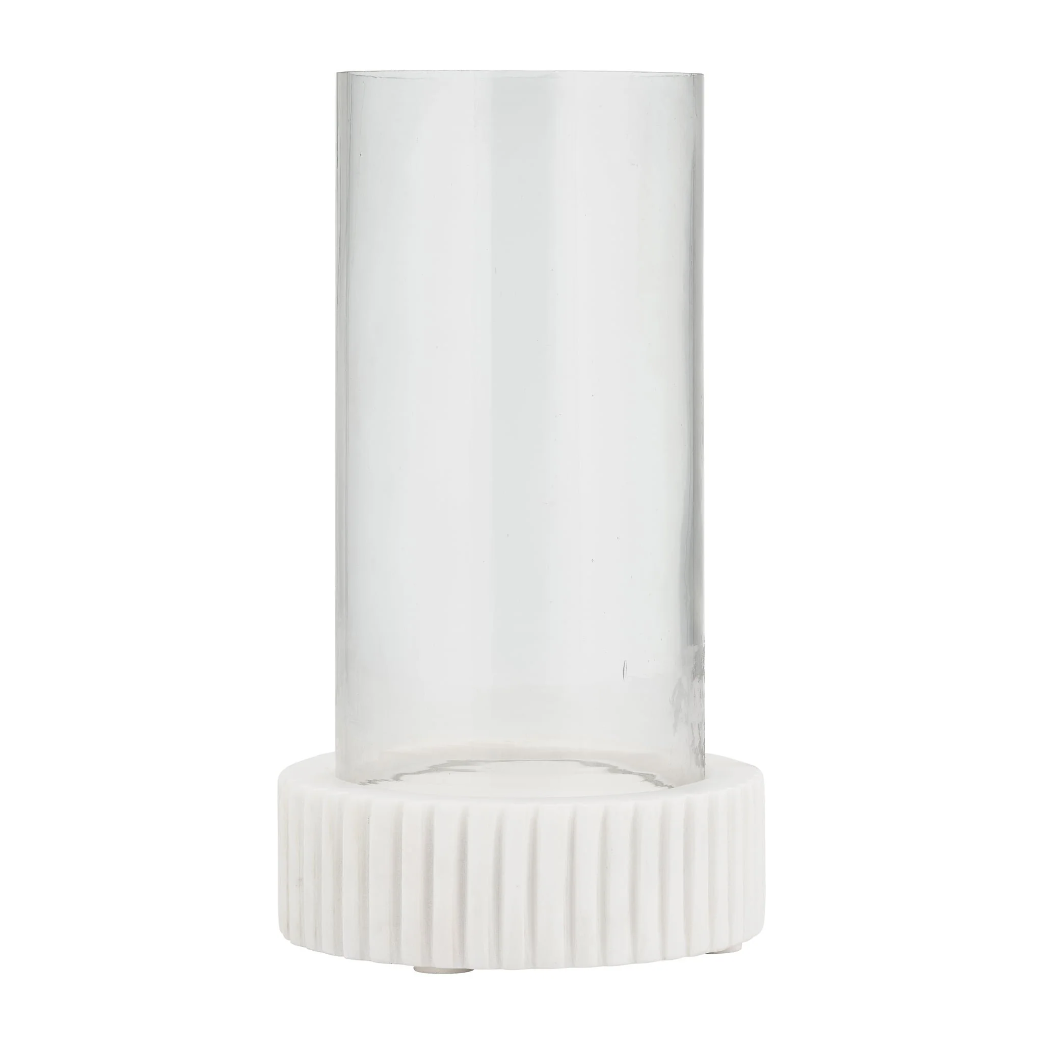 Marble, 11"h Hurricane Holder, White Kd - Image 2