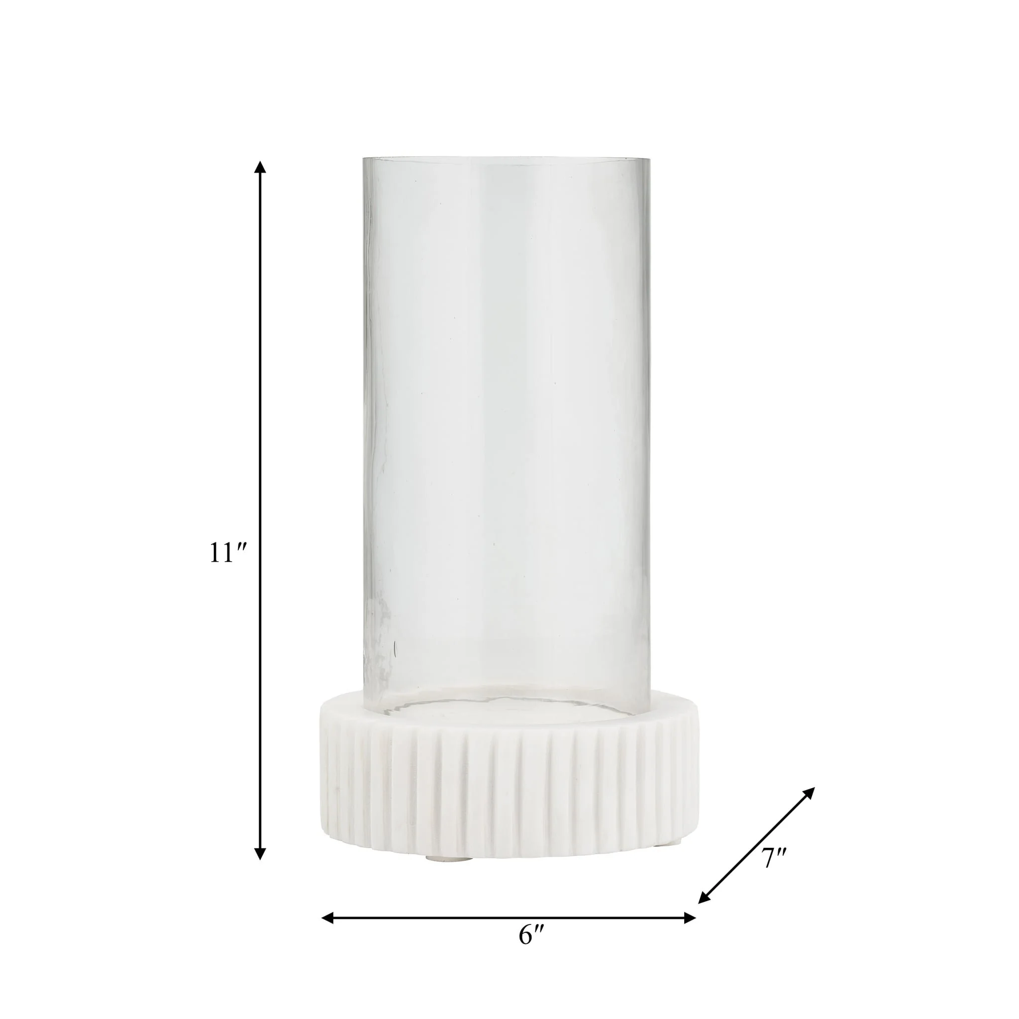 Marble, 11"h Hurricane Holder, White Kd - Image 7