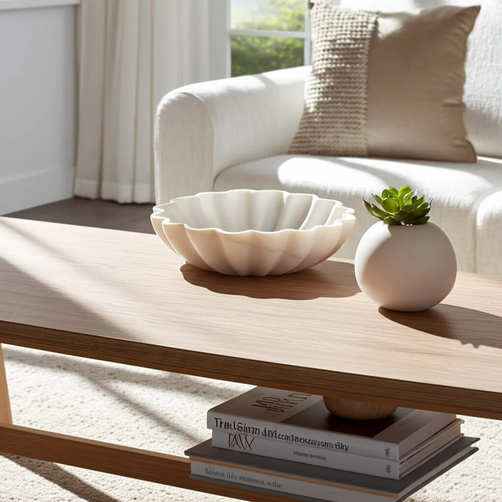 Marble, 12"d Shell Shaped Bowl, White - Image 12