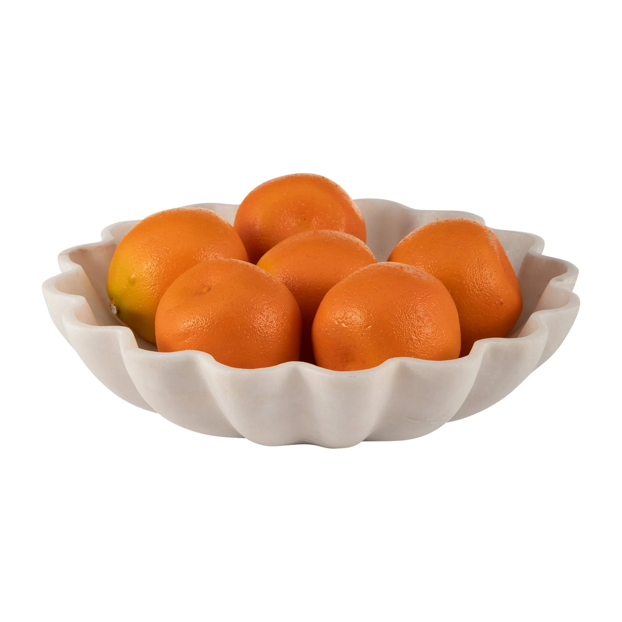 Marble, 12"d Shell Shaped Bowl, White - Image 3