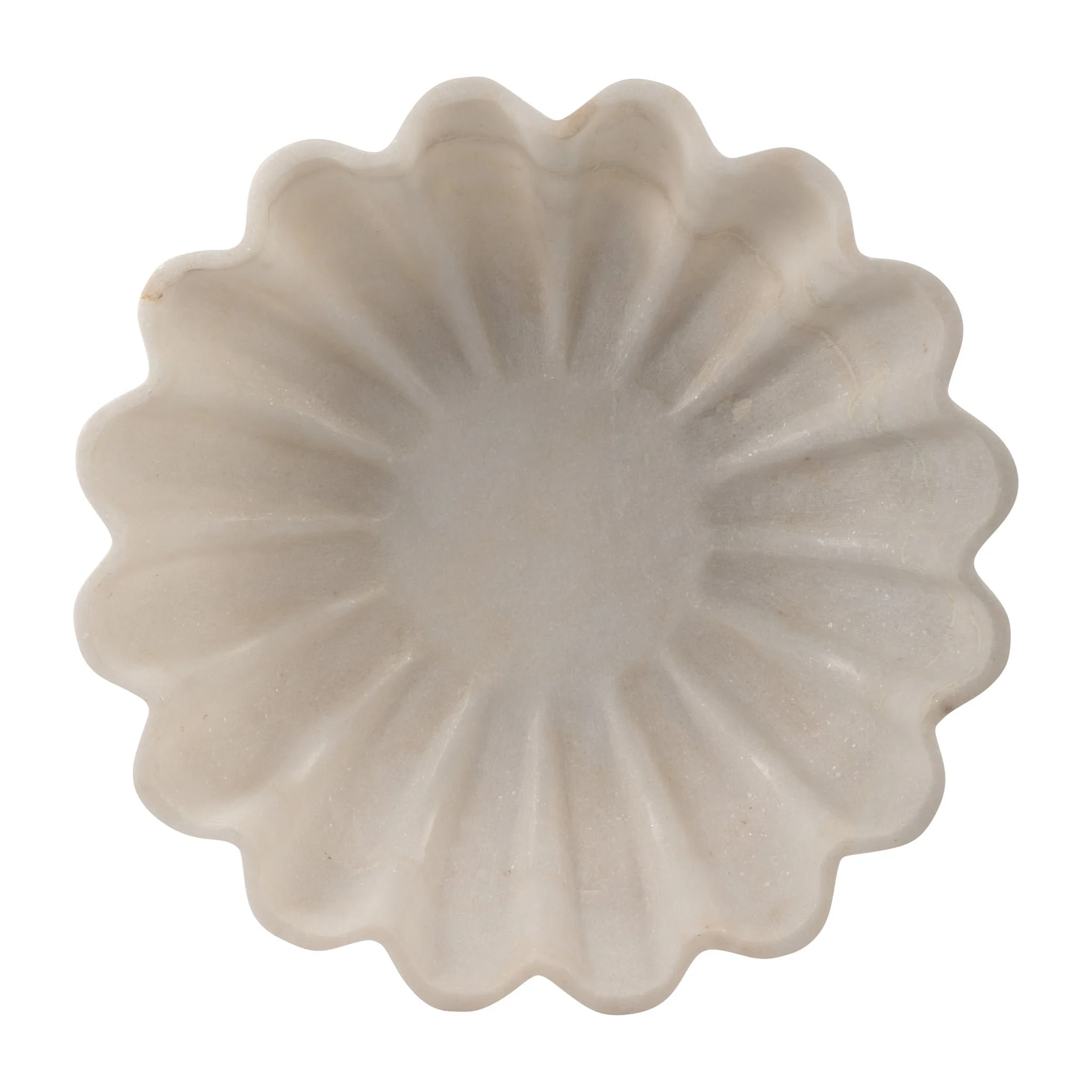 Marble, 12"d Shell Shaped Bowl, White - Image 6