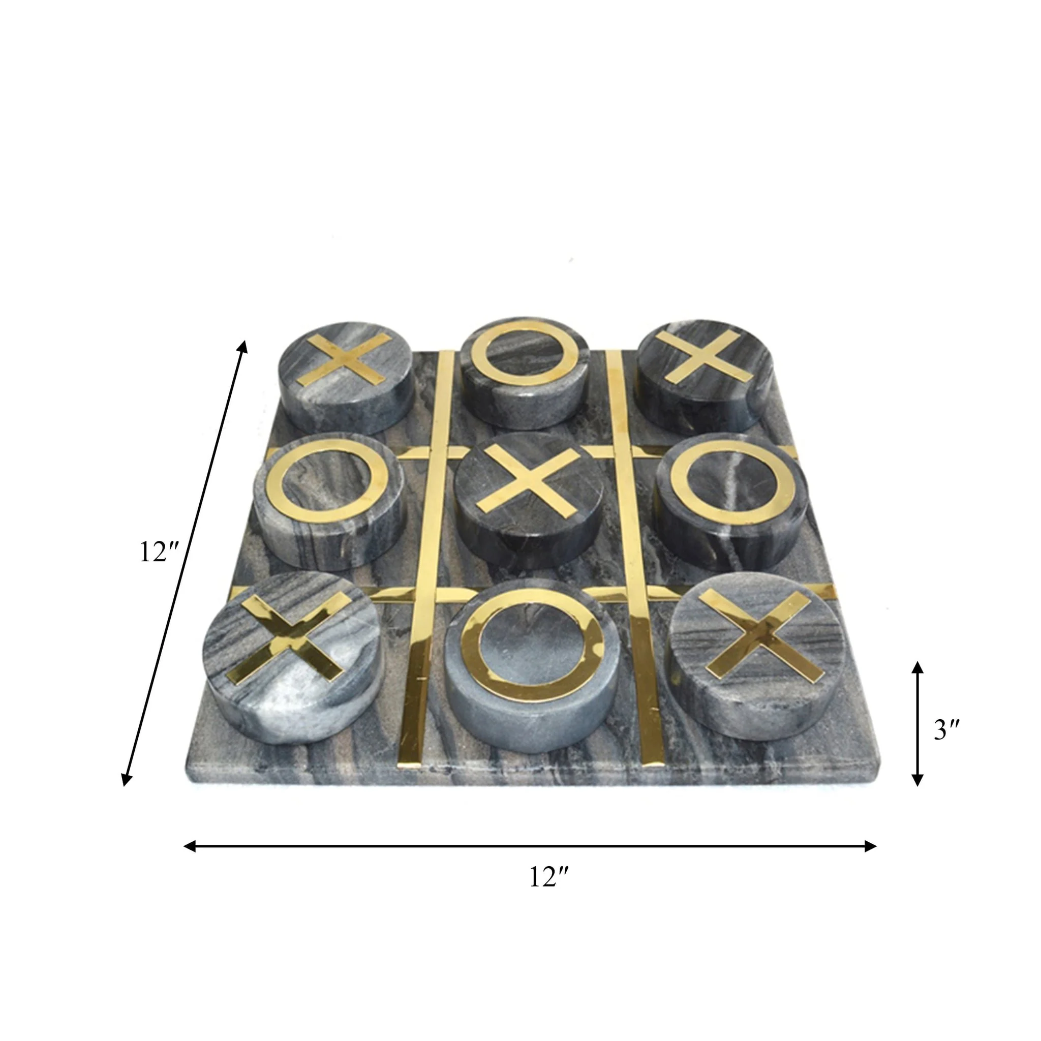 Marble 12x12 Tic-tac-toe, Black/gold - Image 7