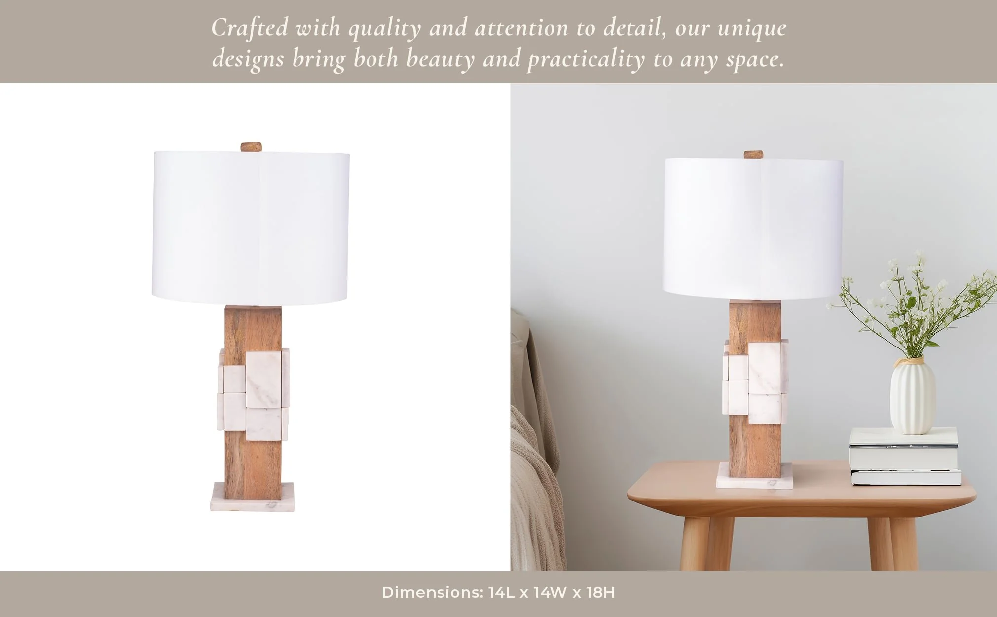 Marble, 18"h Table Lamp, White - Image 10