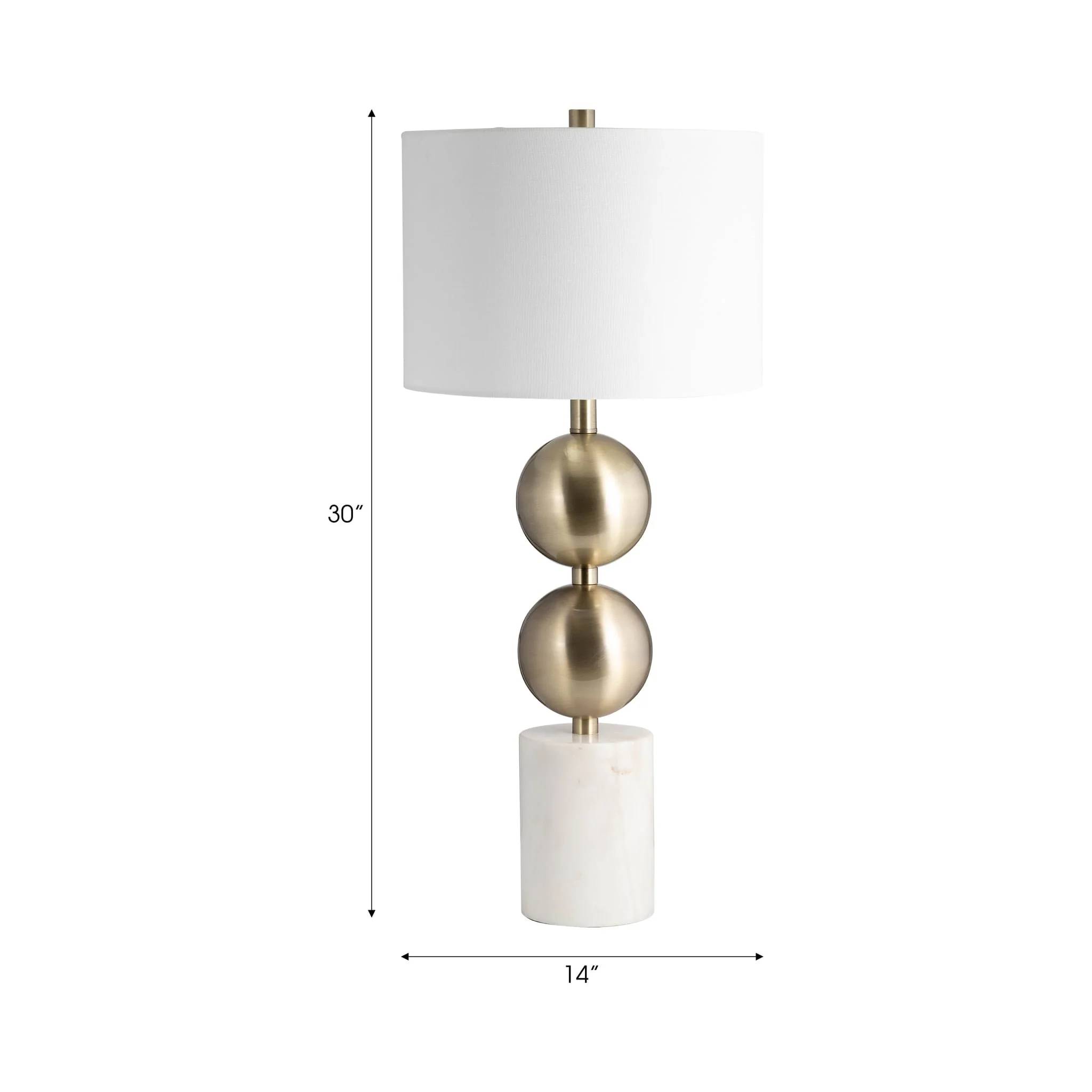 Marble, 30" Stacking Orbs Table Lamp, Gold/white - Image 7