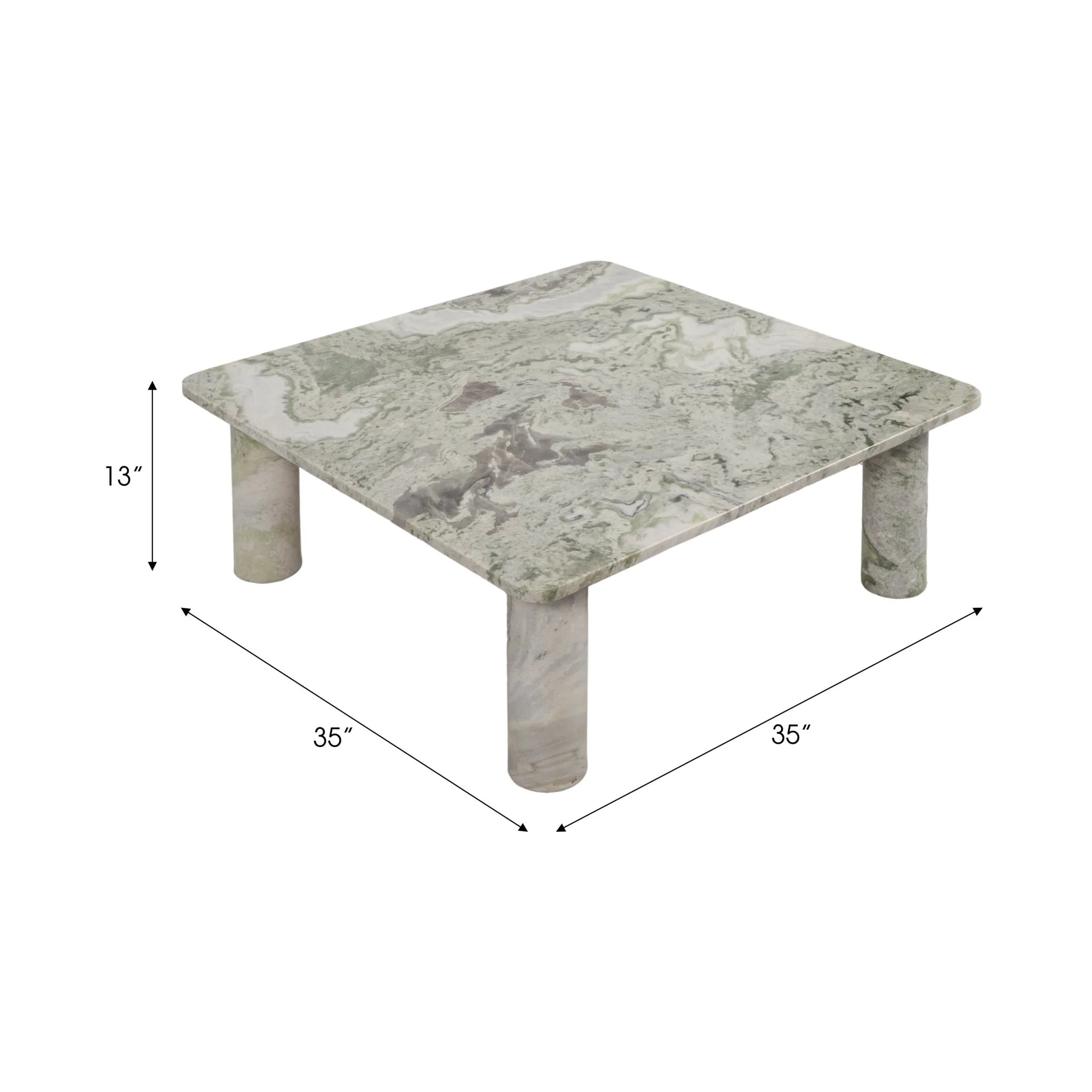 Marble, 35" Coffee Table, Green Kd, 2boxes - Image 7