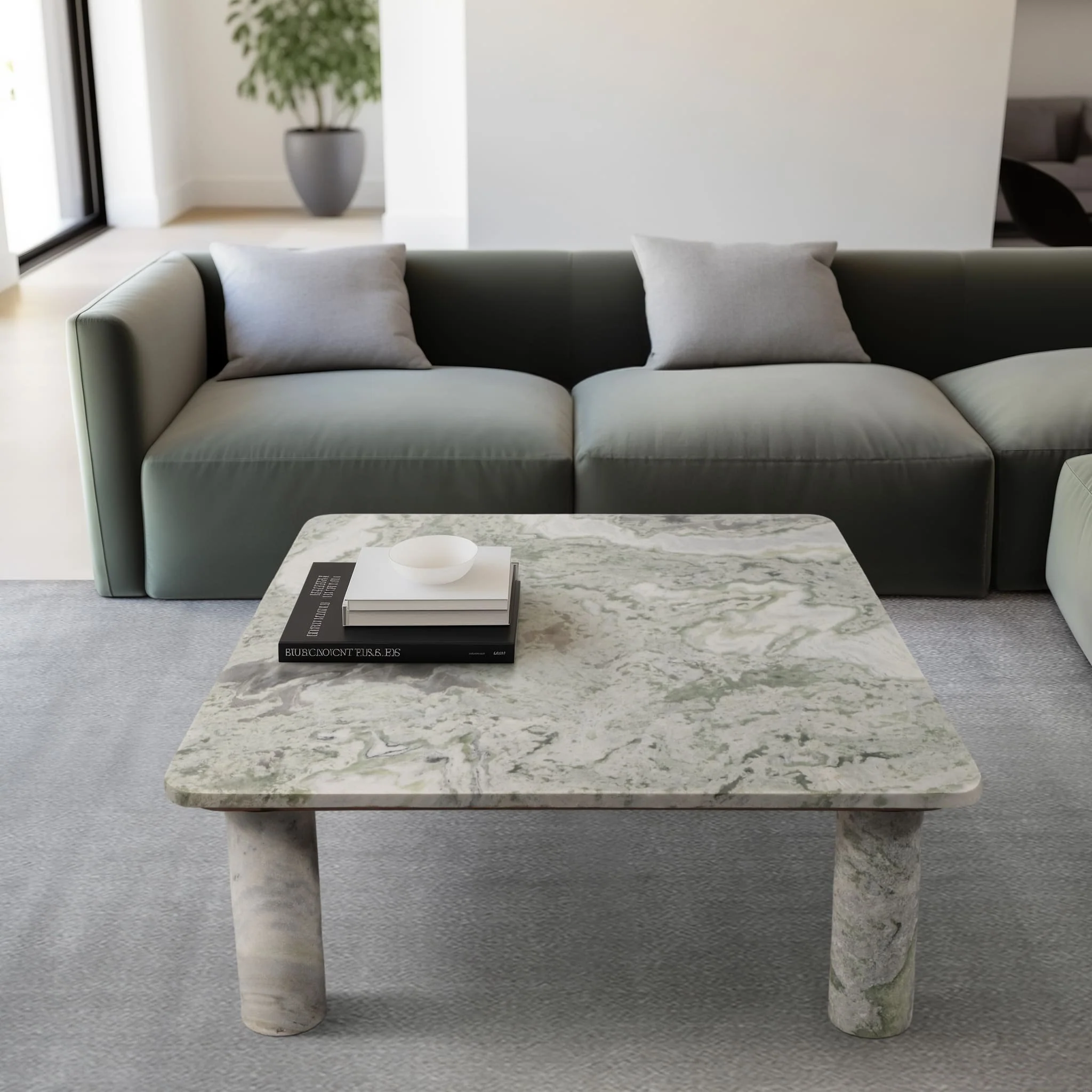 Marble, 35" Coffee Table, Green Kd, 2boxes - Image 9