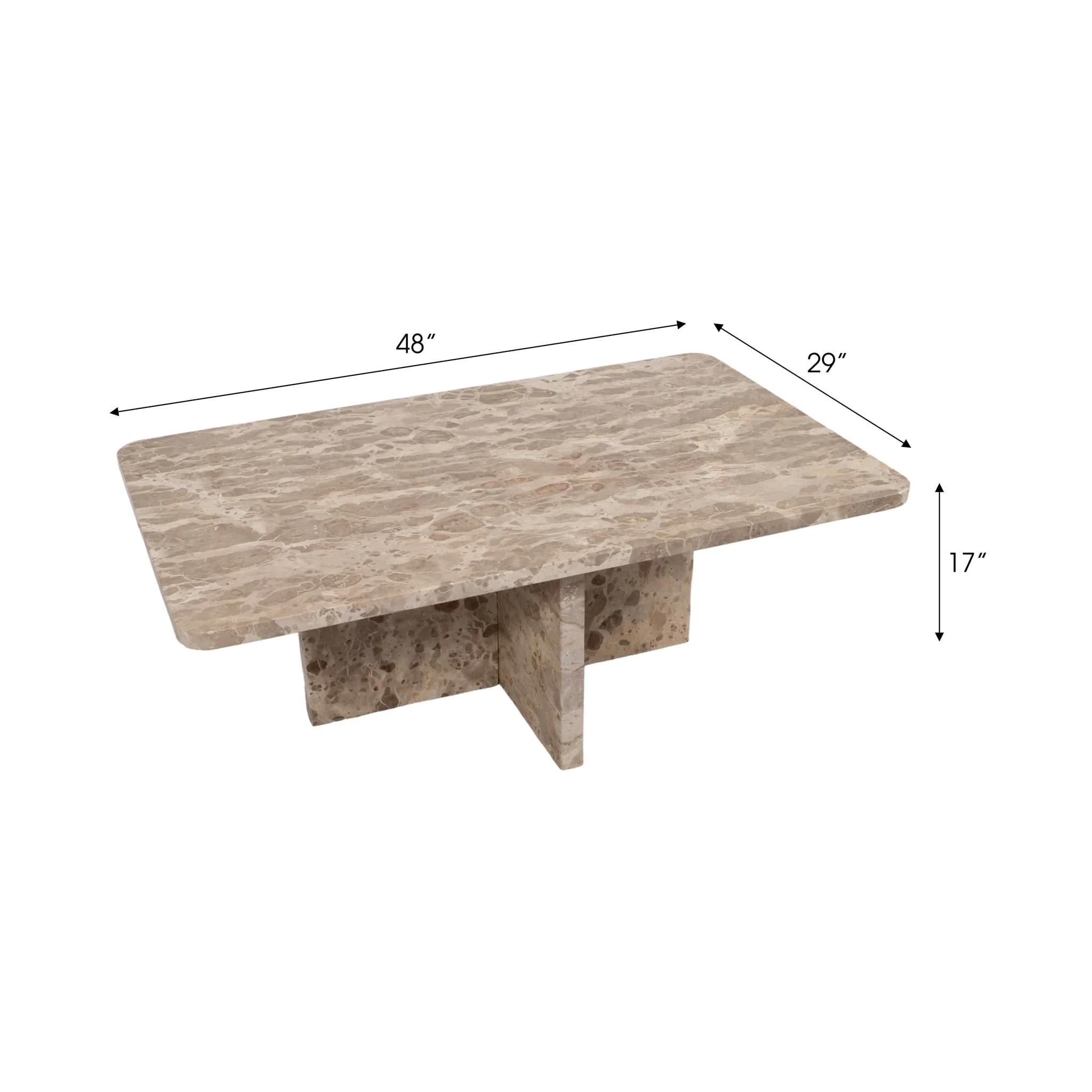 Marble, 48" Coffee Table, Brown Kd, 2boxes - Image 7