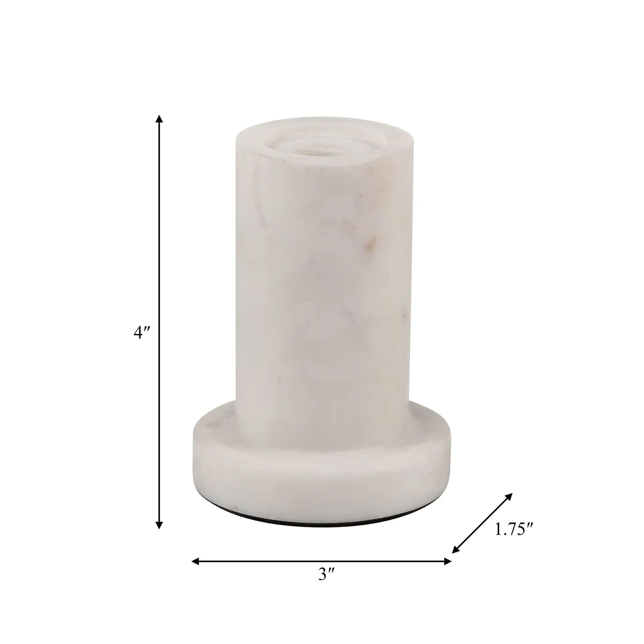 Marble,4"h,taper Candle Holder W/flat Base,white - Image 8