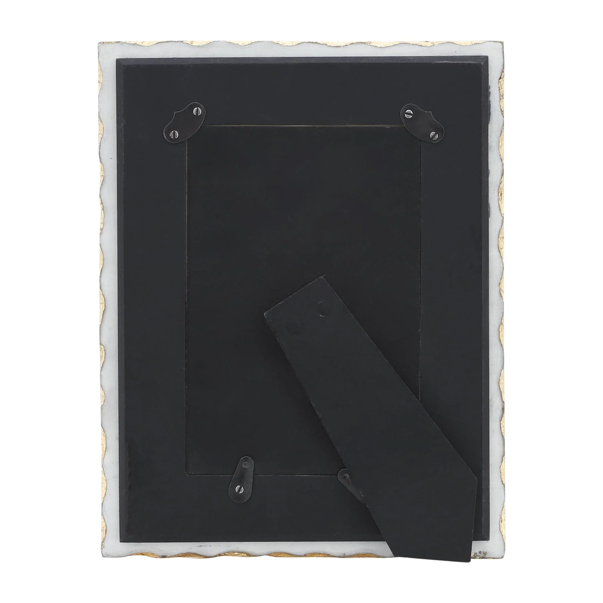 Marble, 4x6 Jagged Photo Frame W/ Gold Trim, Whit - Image 4