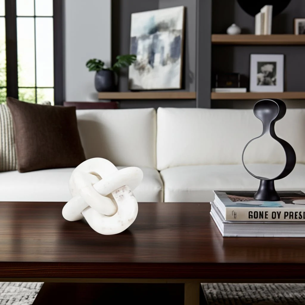 Marble, 6" Knot Decor, White - Image 11