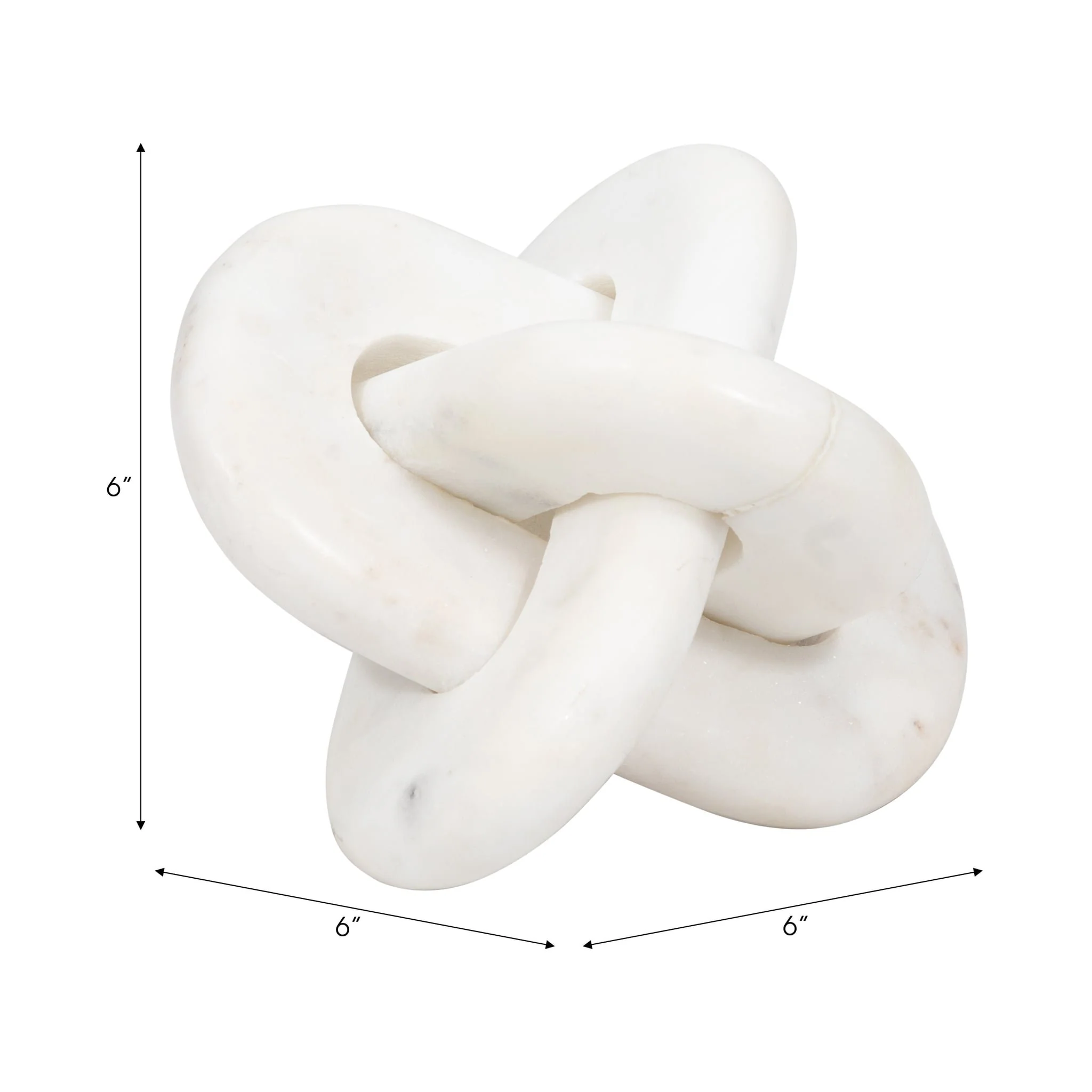 Marble, 6" Knot Decor, White - Image 7