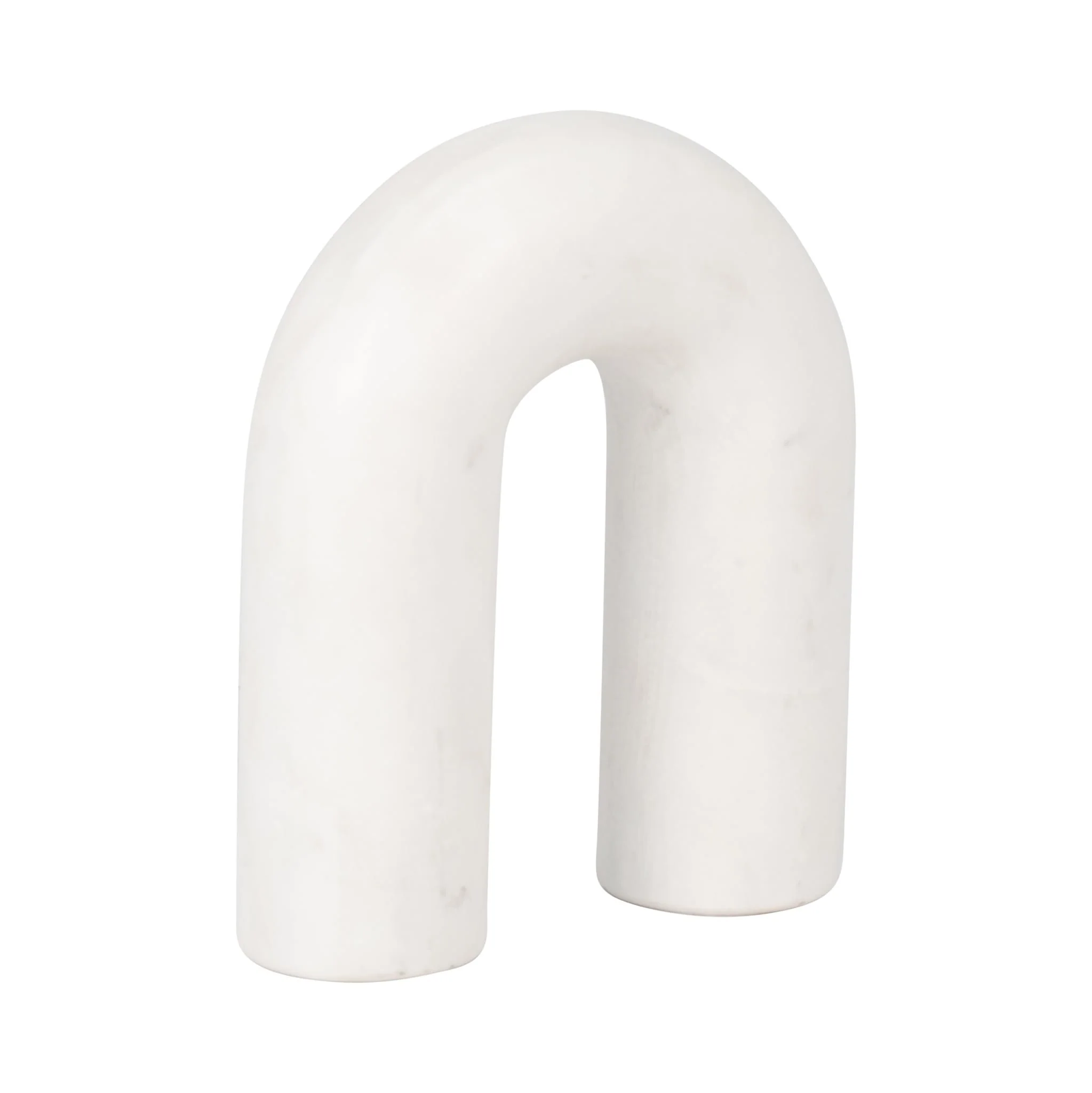 Marble, 6" Rounded Horseshoe Table Top Deco, White - Image 2