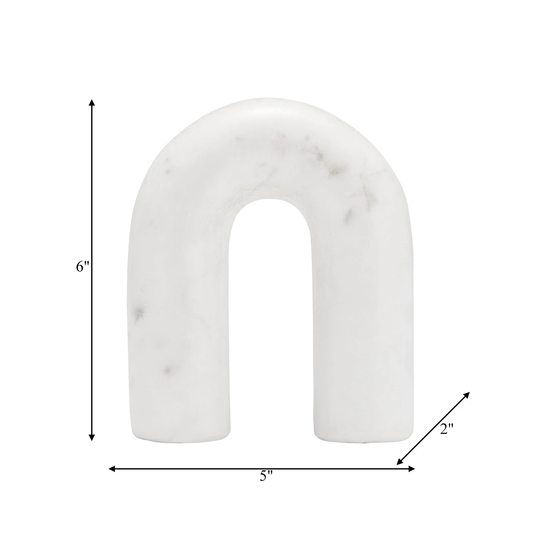 Marble, 6" Rounded Horseshoe Table Top Deco, White - Image 8