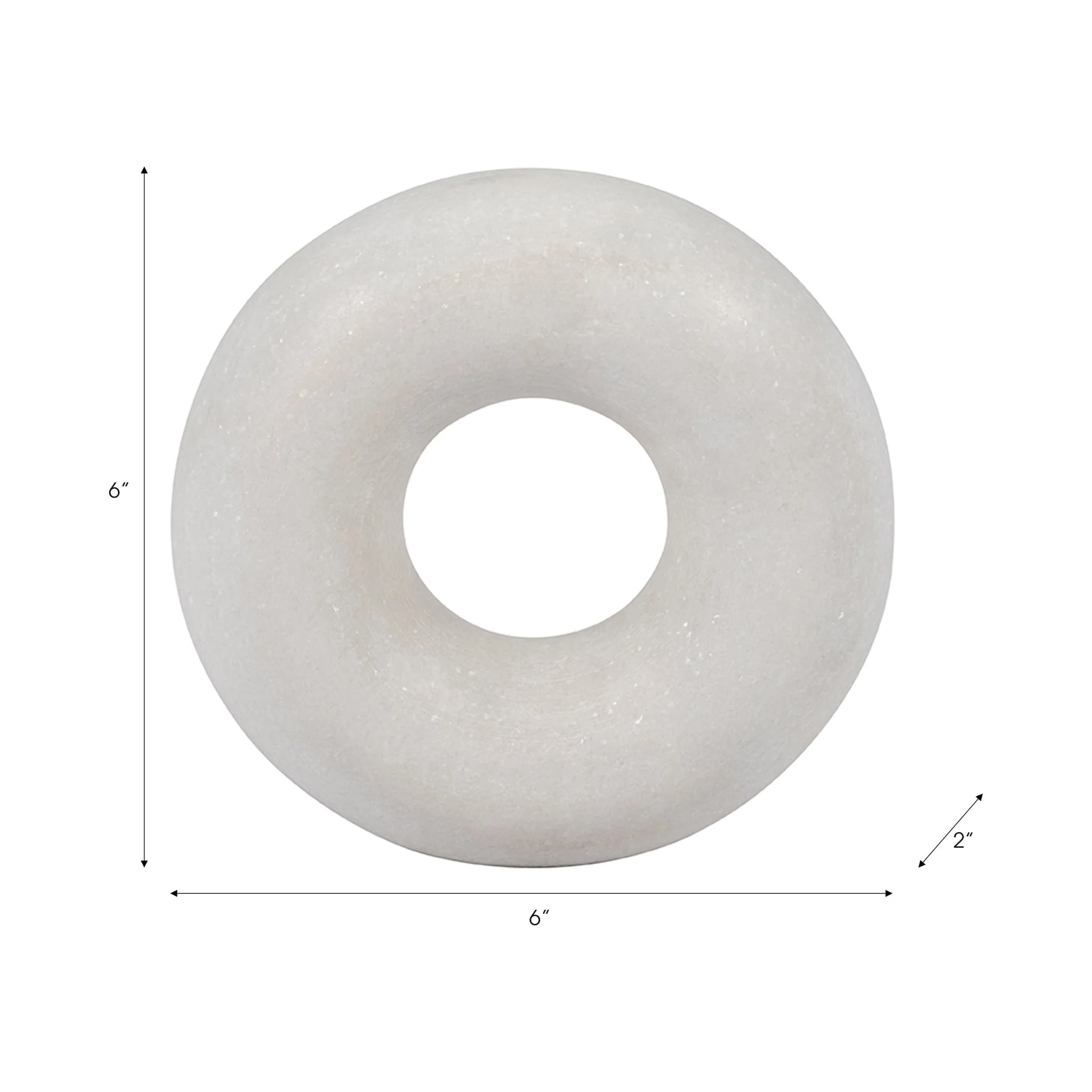 Marble, 6"  Sculpture, White - Image 8