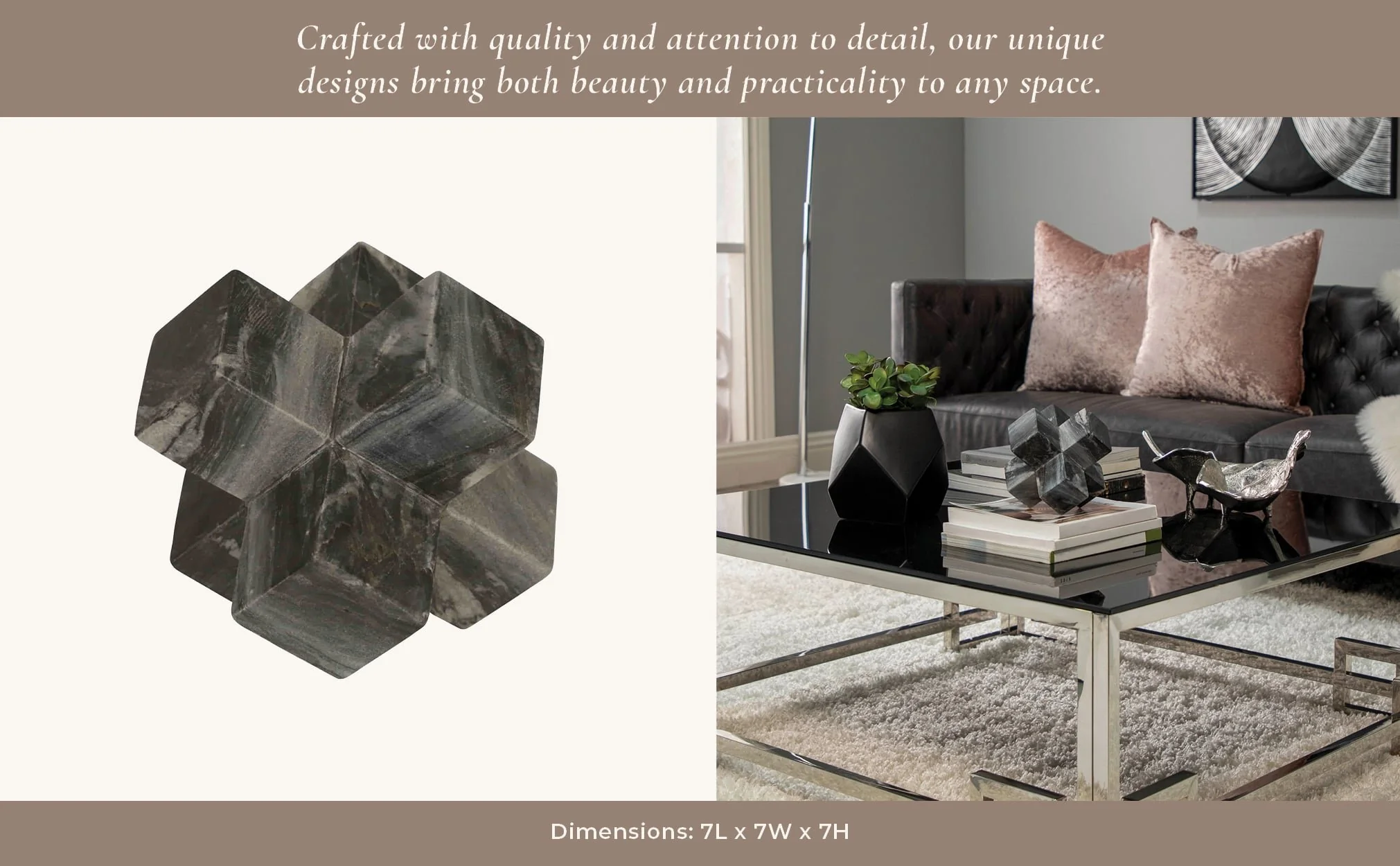 Marble 7" Jack Decor, Gray - Image 7
